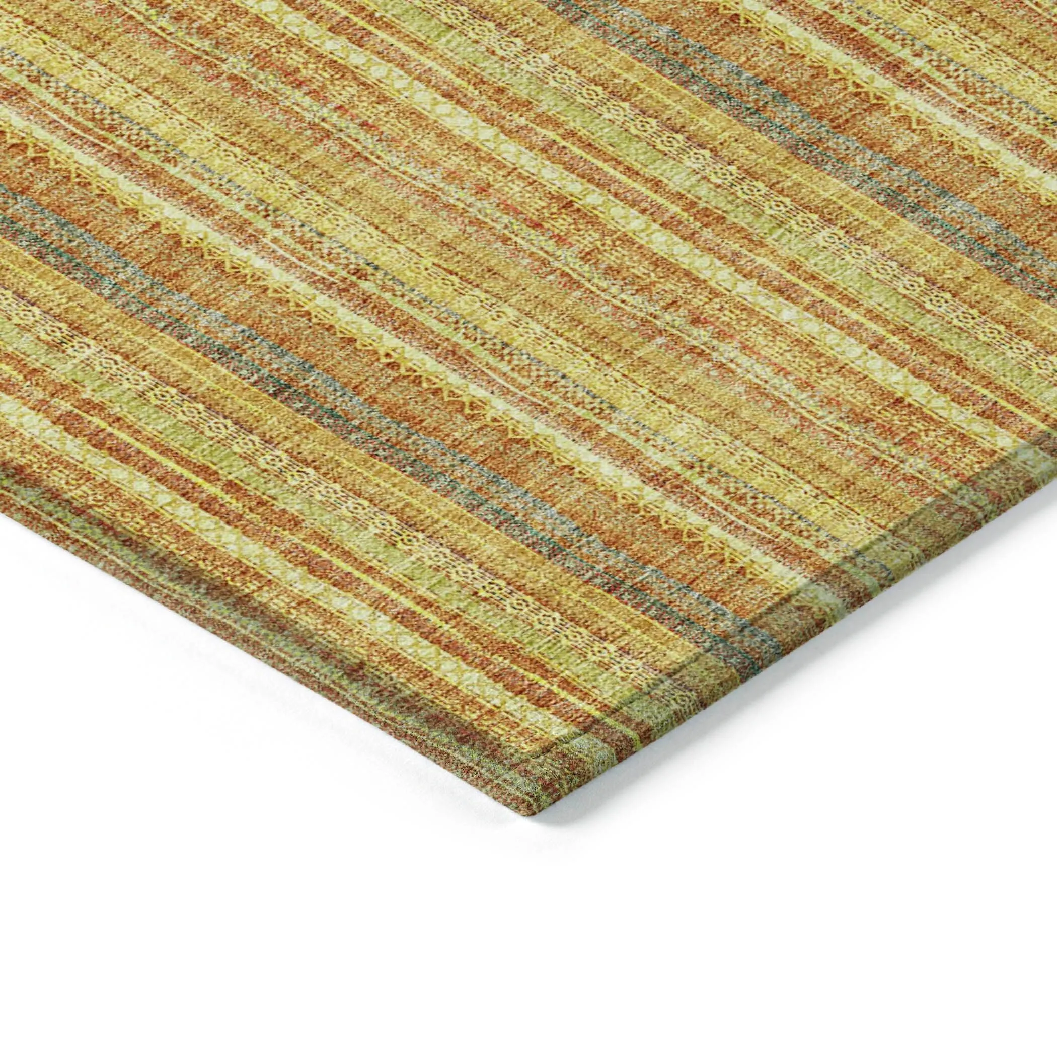Machine Washable Indoor/ Outdoor Stripe Chantille Rug