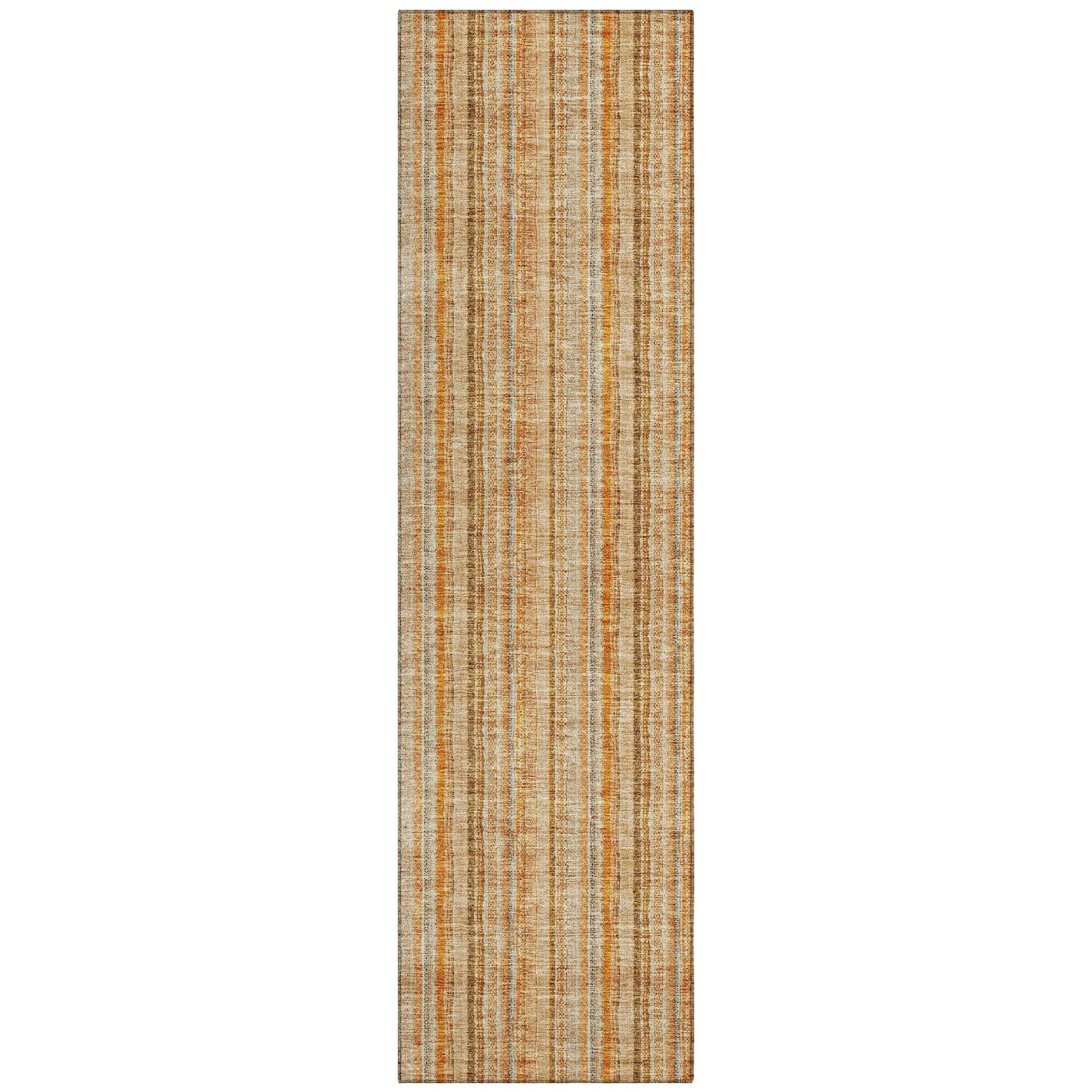 Machine Washable Indoor/ Outdoor Stripe Chantille Rug