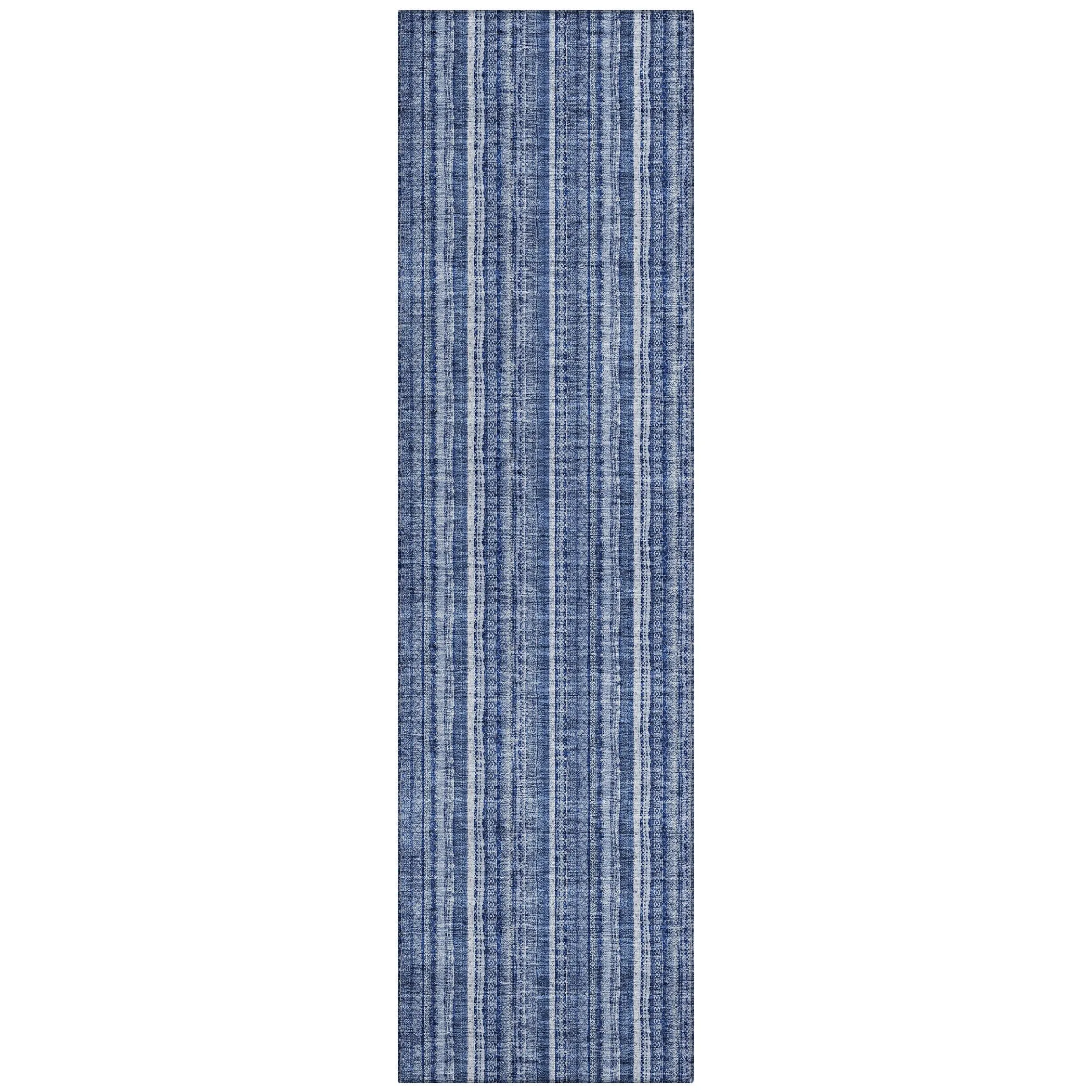 Machine Washable Indoor/ Outdoor Stripe Chantille Rug