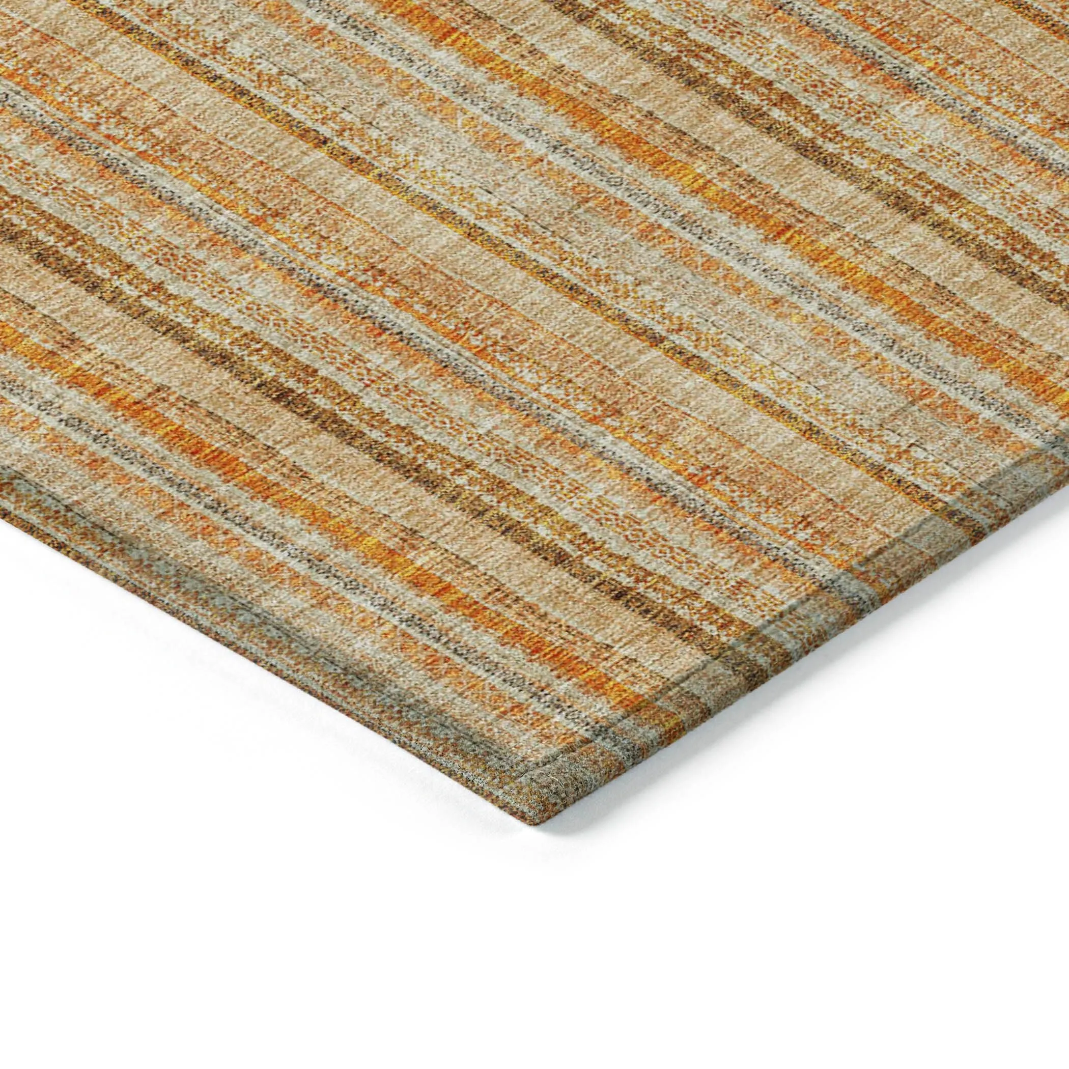 Machine Washable Indoor/ Outdoor Stripe Chantille Rug