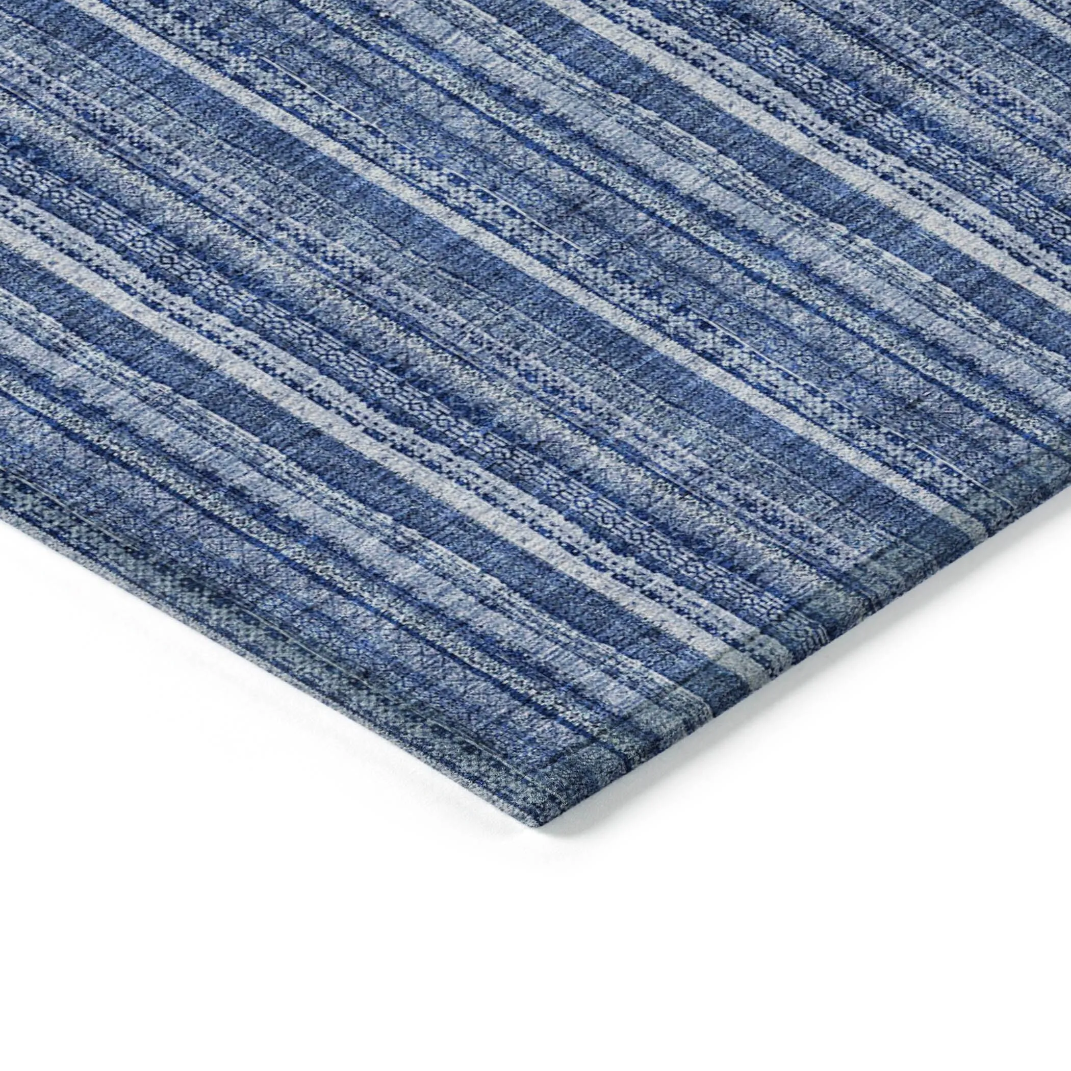 Machine Washable Indoor/ Outdoor Stripe Chantille Rug