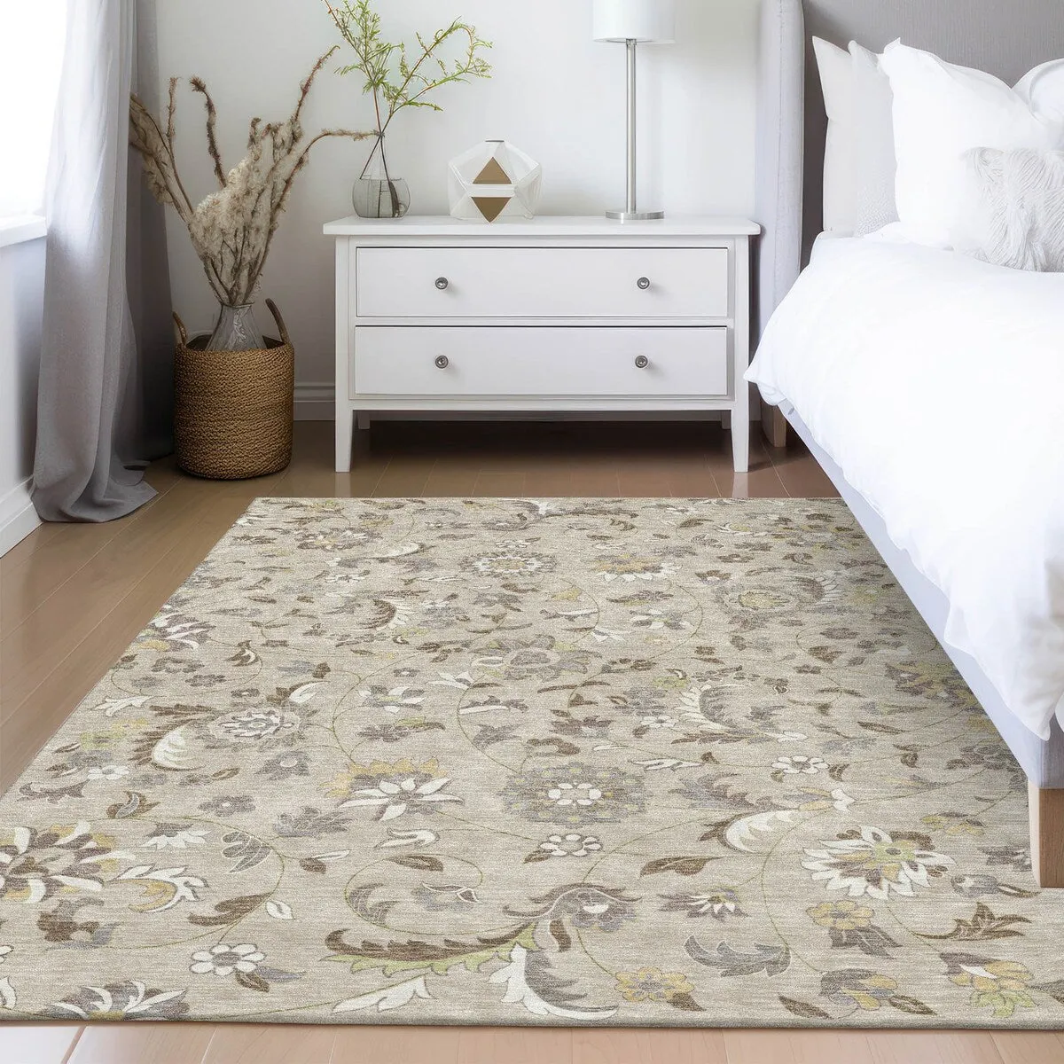 Machine Washable Indoor/ Outdoor Traditional Chantille Rug