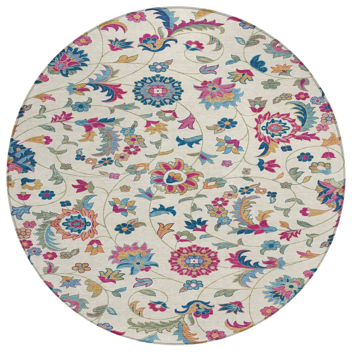 Machine Washable Indoor/ Outdoor Traditional Chantille Rug