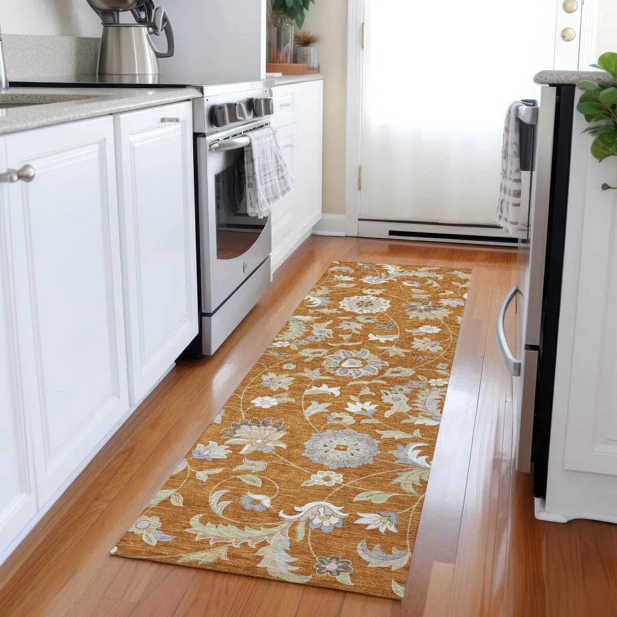 Machine Washable Indoor/ Outdoor Traditional Chantille Rug