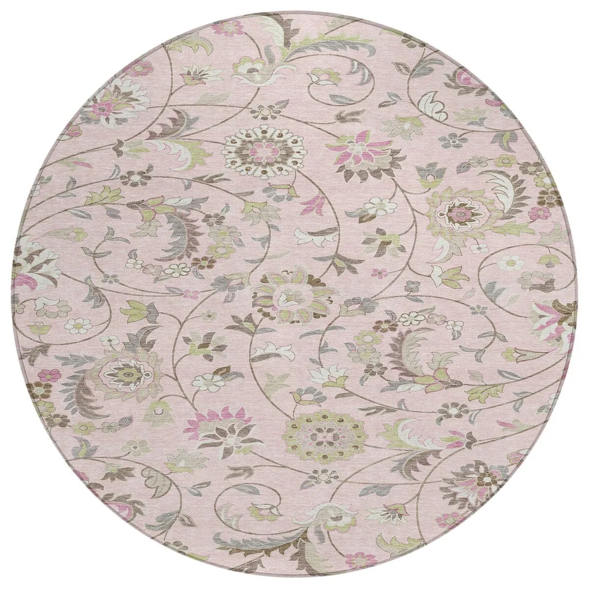 Machine Washable Indoor/ Outdoor Traditional Chantille Rug