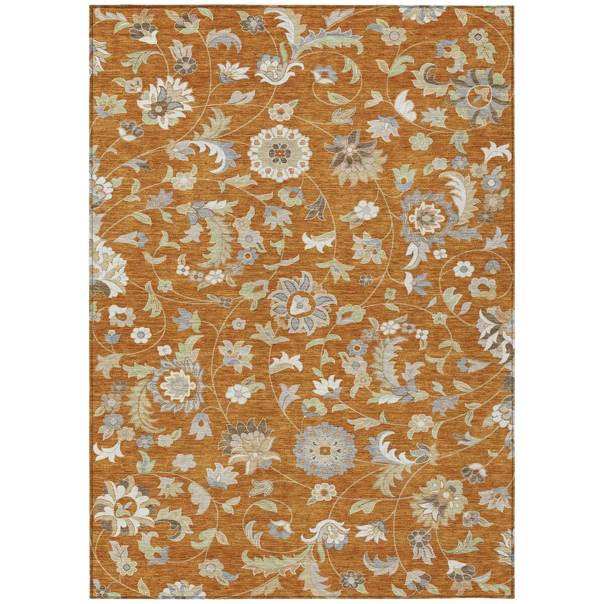 Machine Washable Indoor/ Outdoor Traditional Chantille Rug