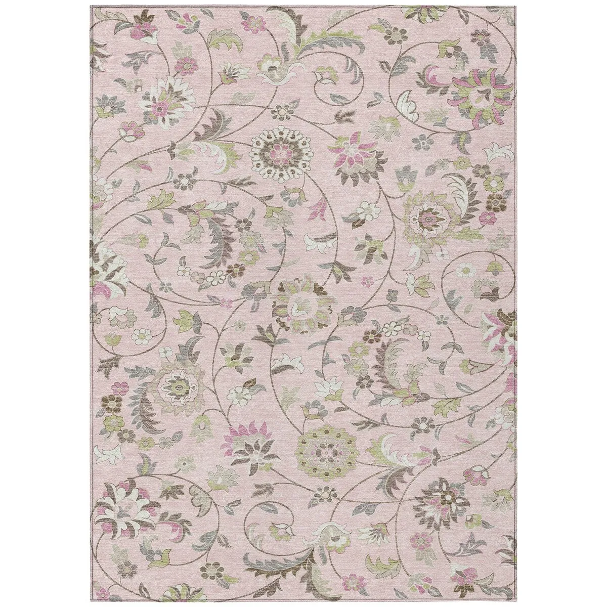 Machine Washable Indoor/ Outdoor Traditional Chantille Rug