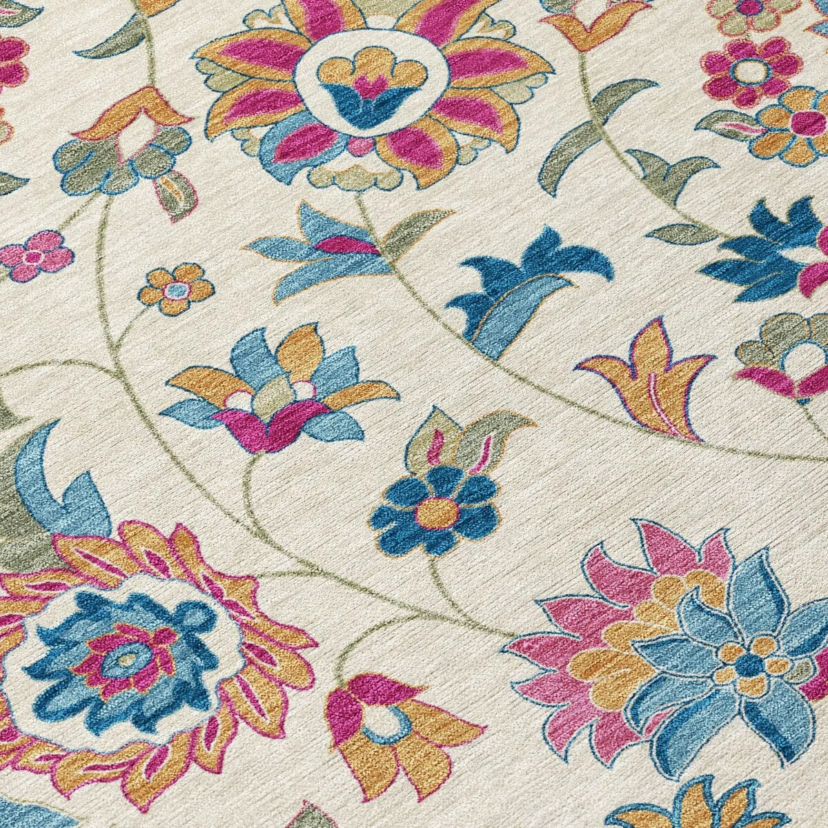 Machine Washable Indoor/ Outdoor Traditional Chantille Rug