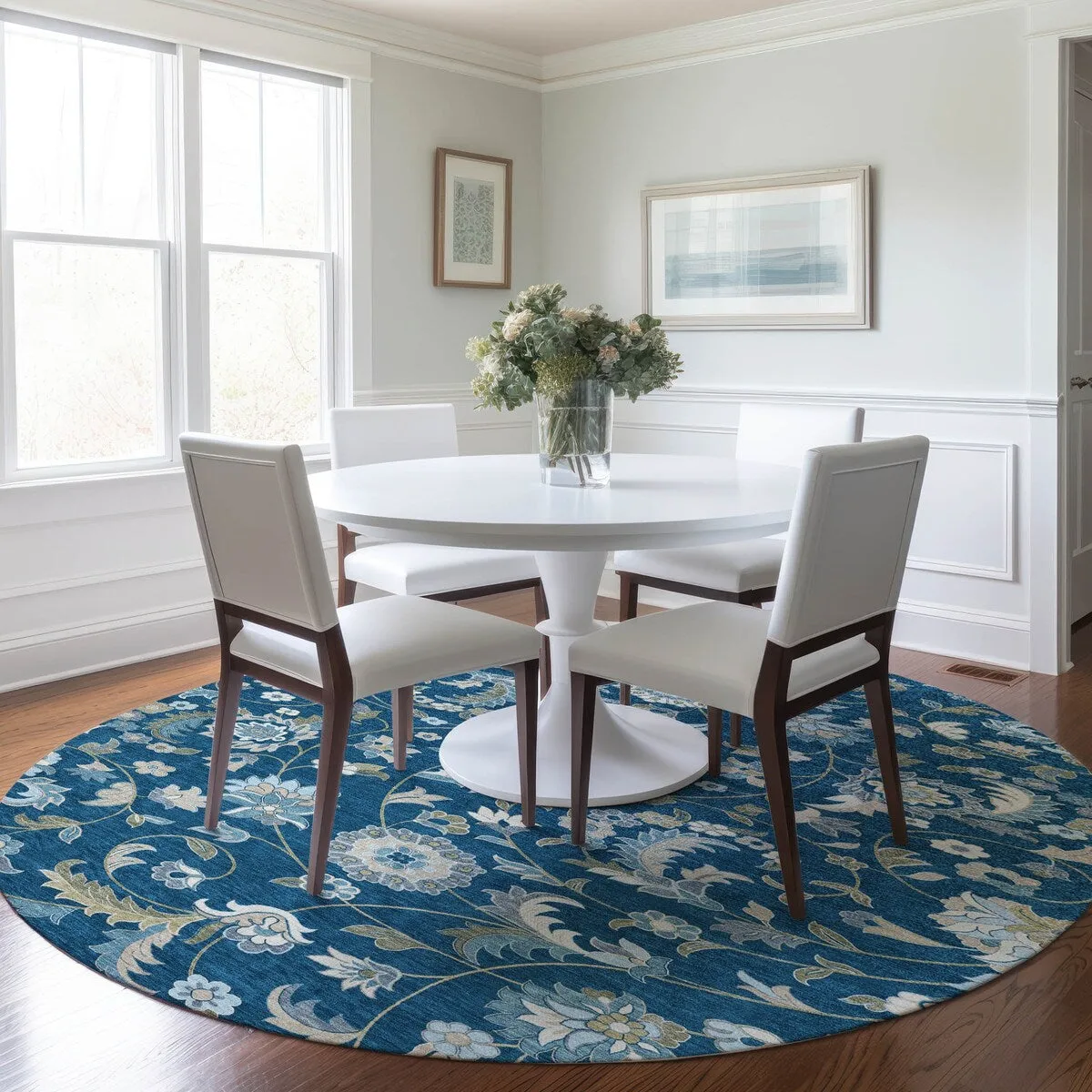 Machine Washable Indoor/ Outdoor Traditional Chantille Rug