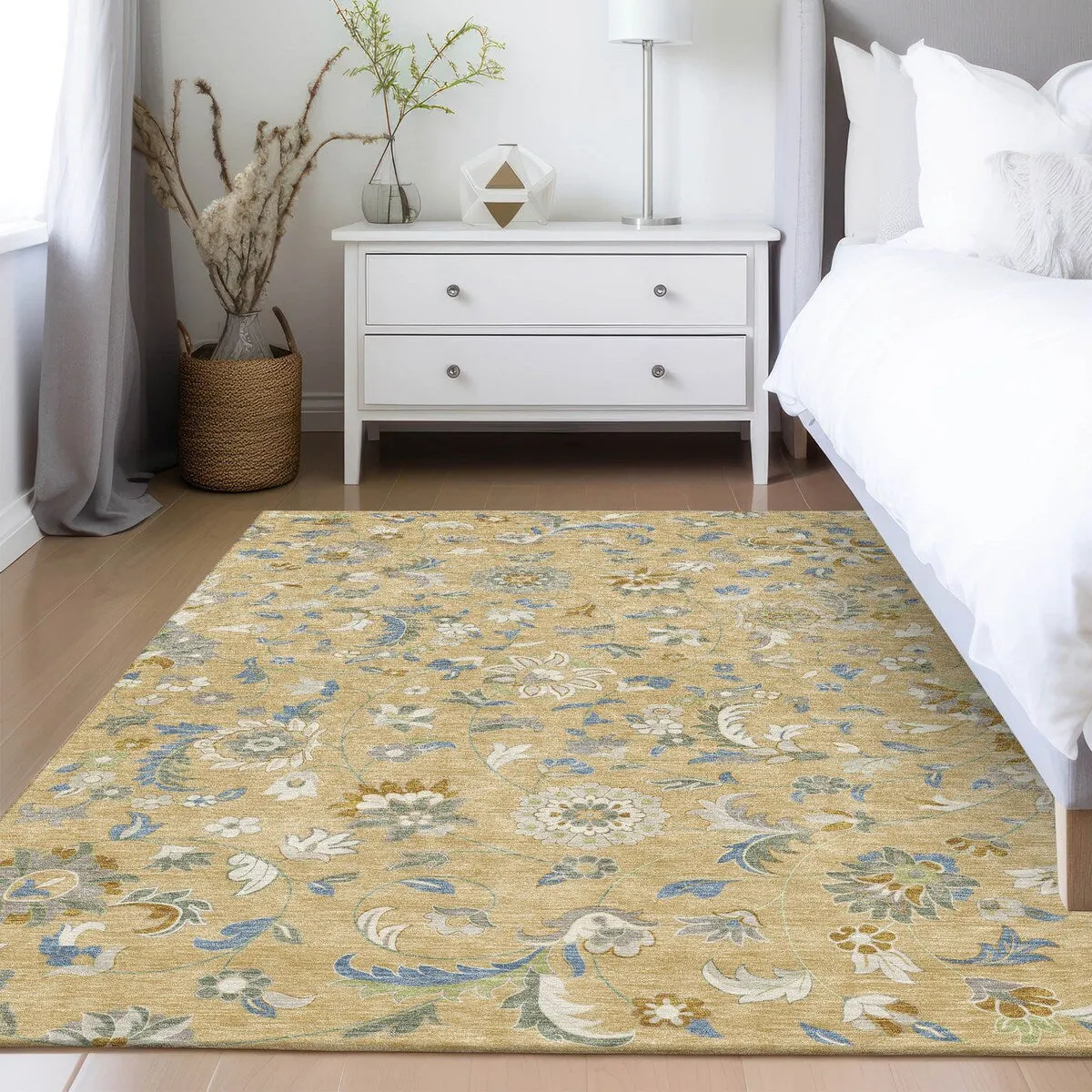 Machine Washable Indoor/ Outdoor Traditional Chantille Rug