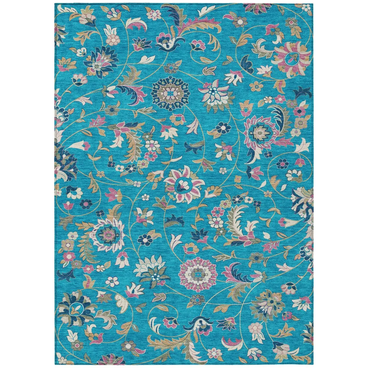 Machine Washable Indoor/ Outdoor Traditional Chantille Rug
