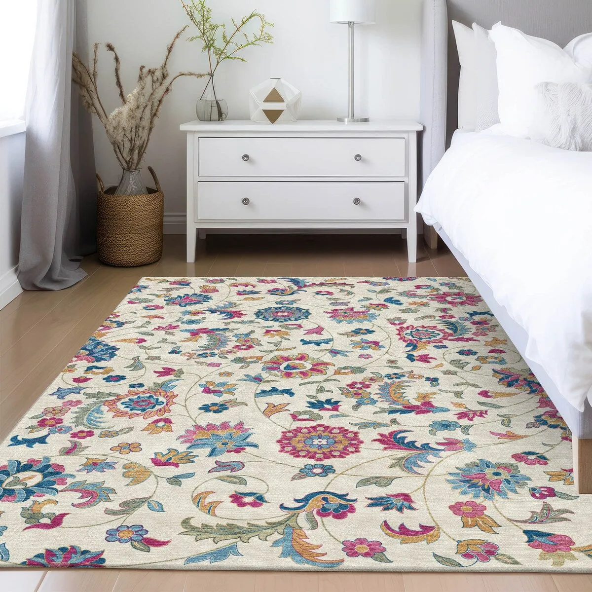 Machine Washable Indoor/ Outdoor Traditional Chantille Rug