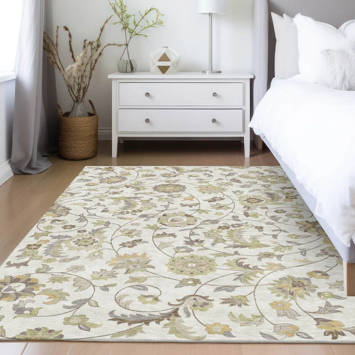 Machine Washable Indoor/ Outdoor Traditional Chantille Rug
