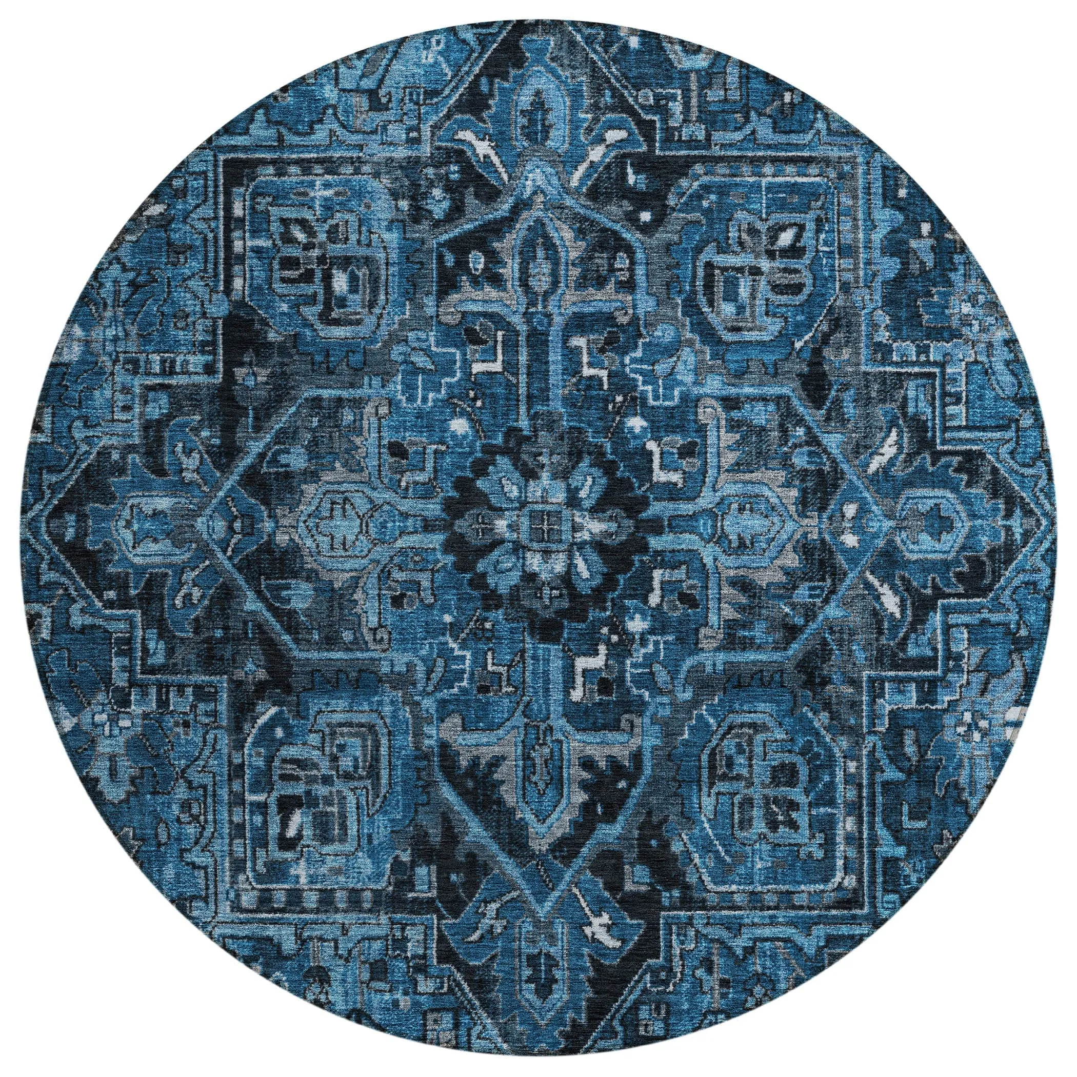 Machine Washable Indoor/ Outdoor Traditional Persian Chantille Rug