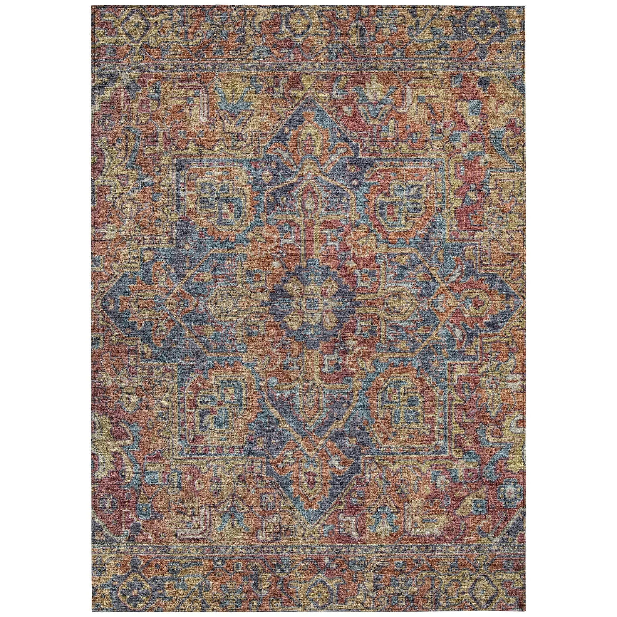 Machine Washable Indoor/ Outdoor Traditional Persian Chantille Rug
