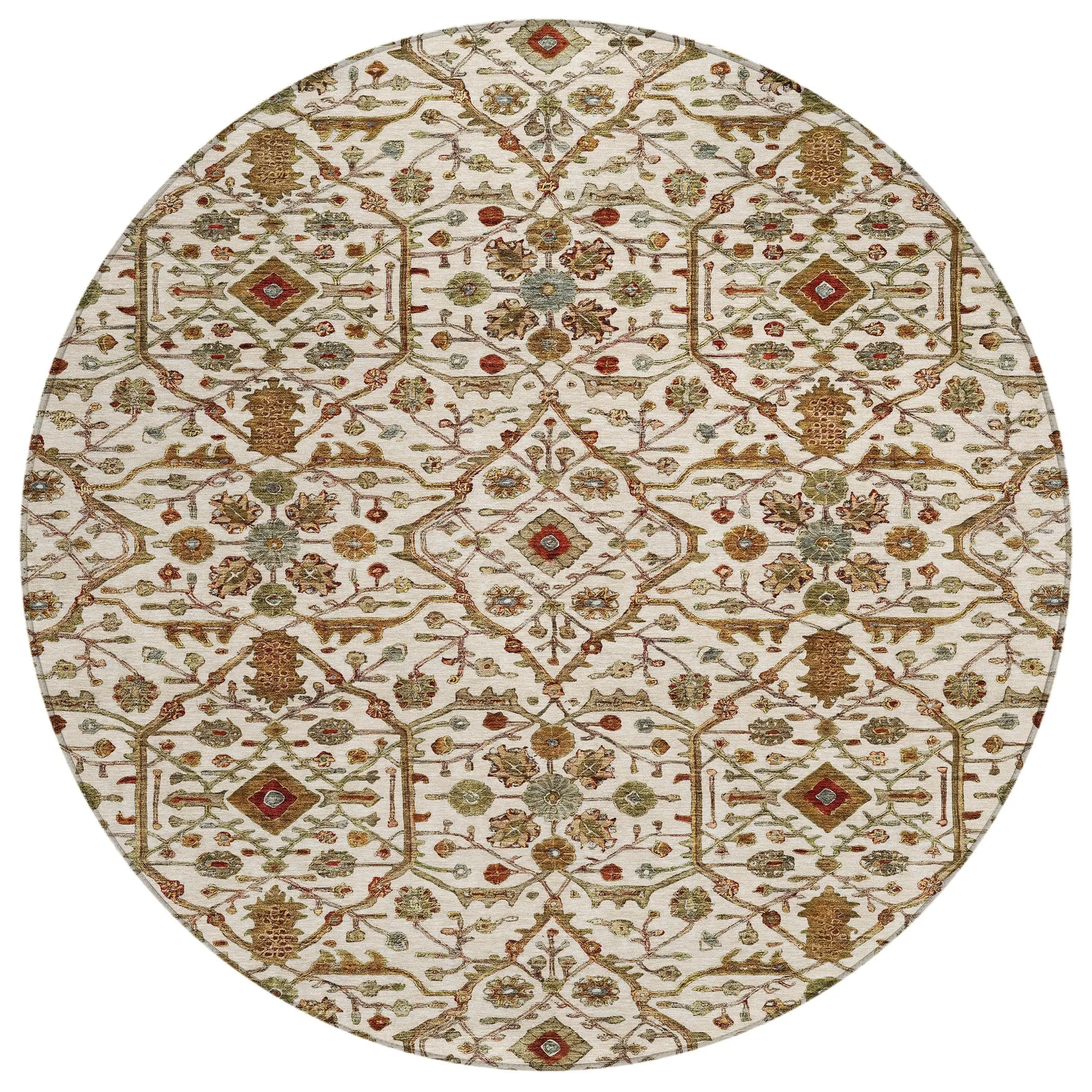 Machine Washable Indoor/ Outdoor Traditional Persian Chantille Rug