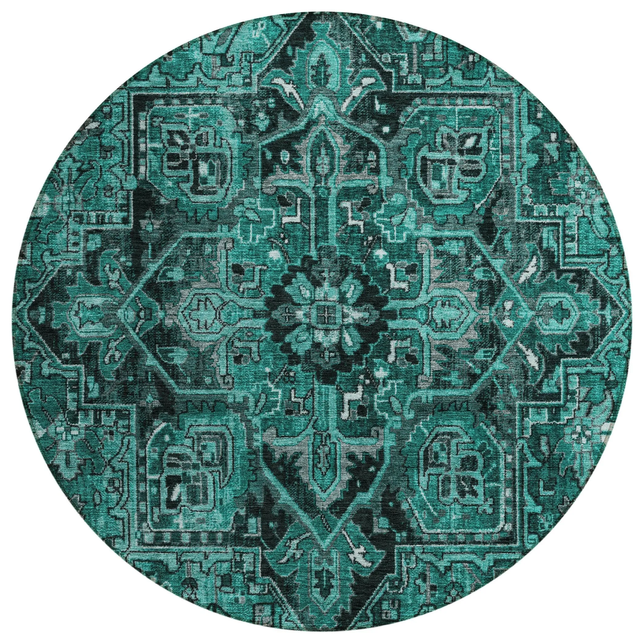 Machine Washable Indoor/ Outdoor Traditional Persian Chantille Rug