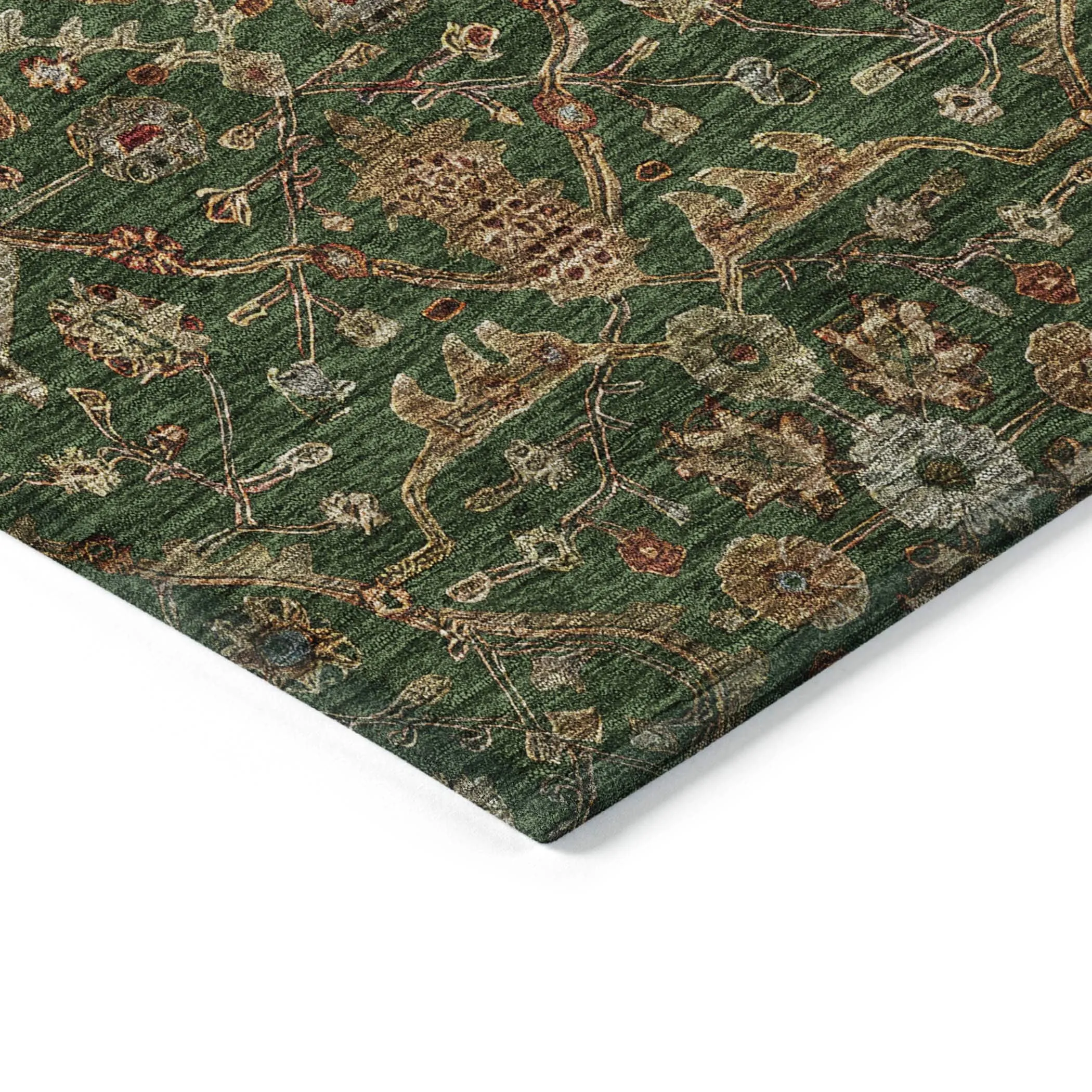 Machine Washable Indoor/ Outdoor Traditional Persian Chantille Rug