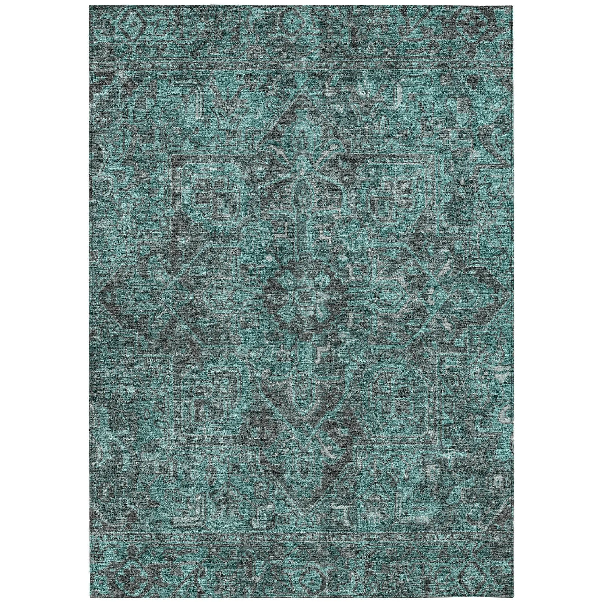 Machine Washable Indoor/ Outdoor Traditional Persian Chantille Rug