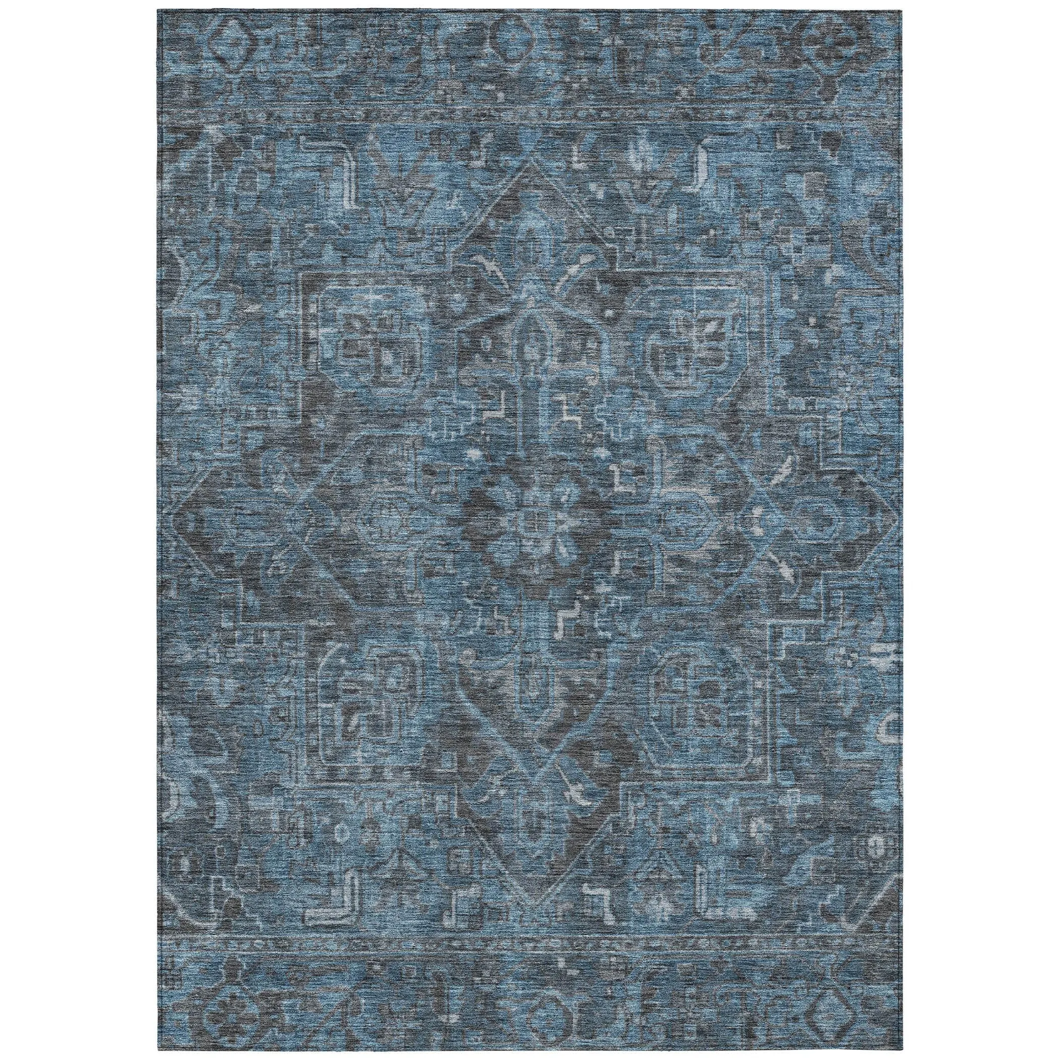 Machine Washable Indoor/ Outdoor Traditional Persian Chantille Rug