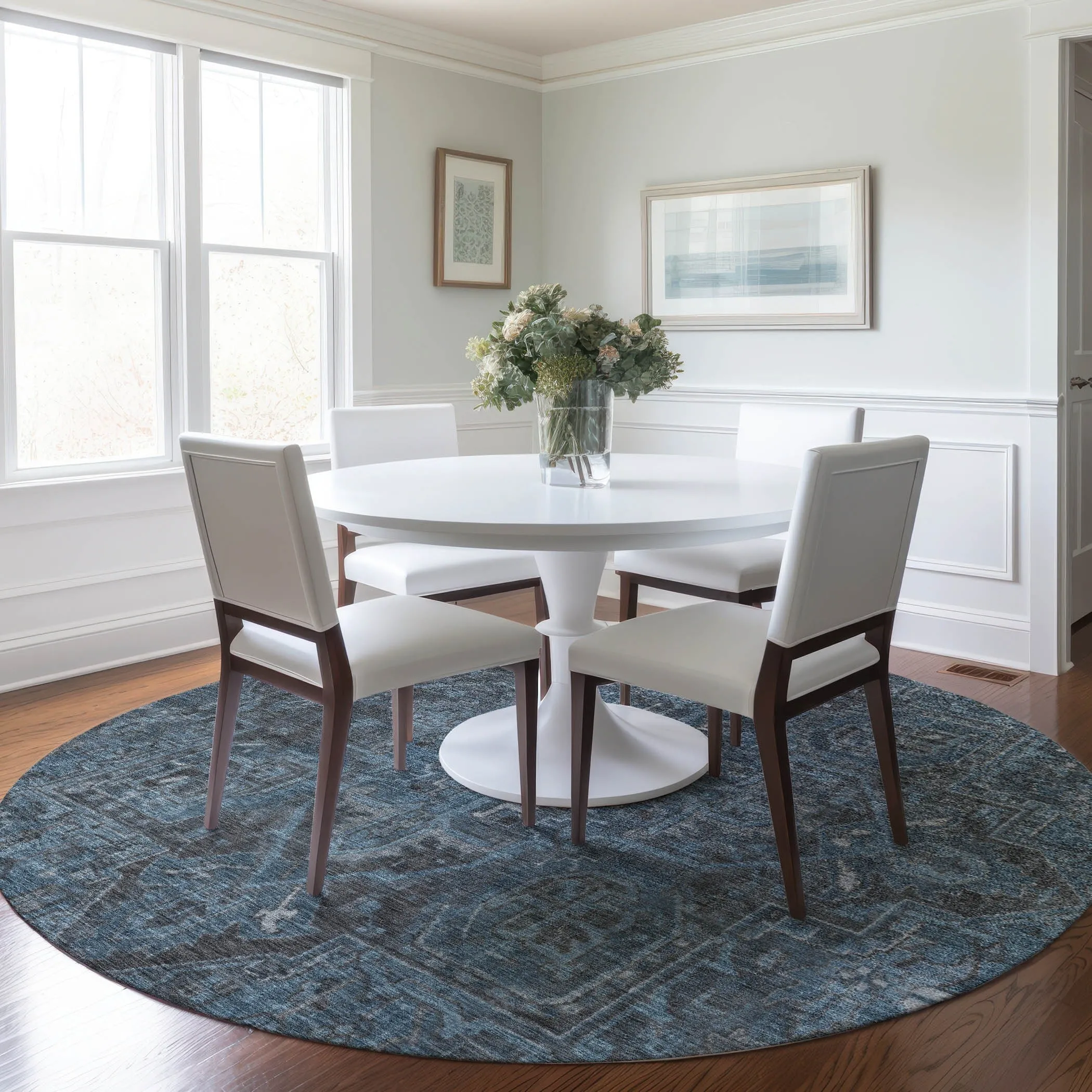 Machine Washable Indoor/ Outdoor Traditional Persian Chantille Rug