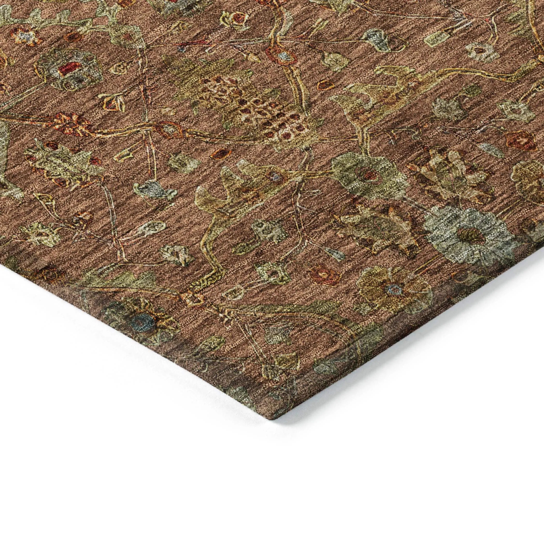 Machine Washable Indoor/ Outdoor Traditional Persian Chantille Rug