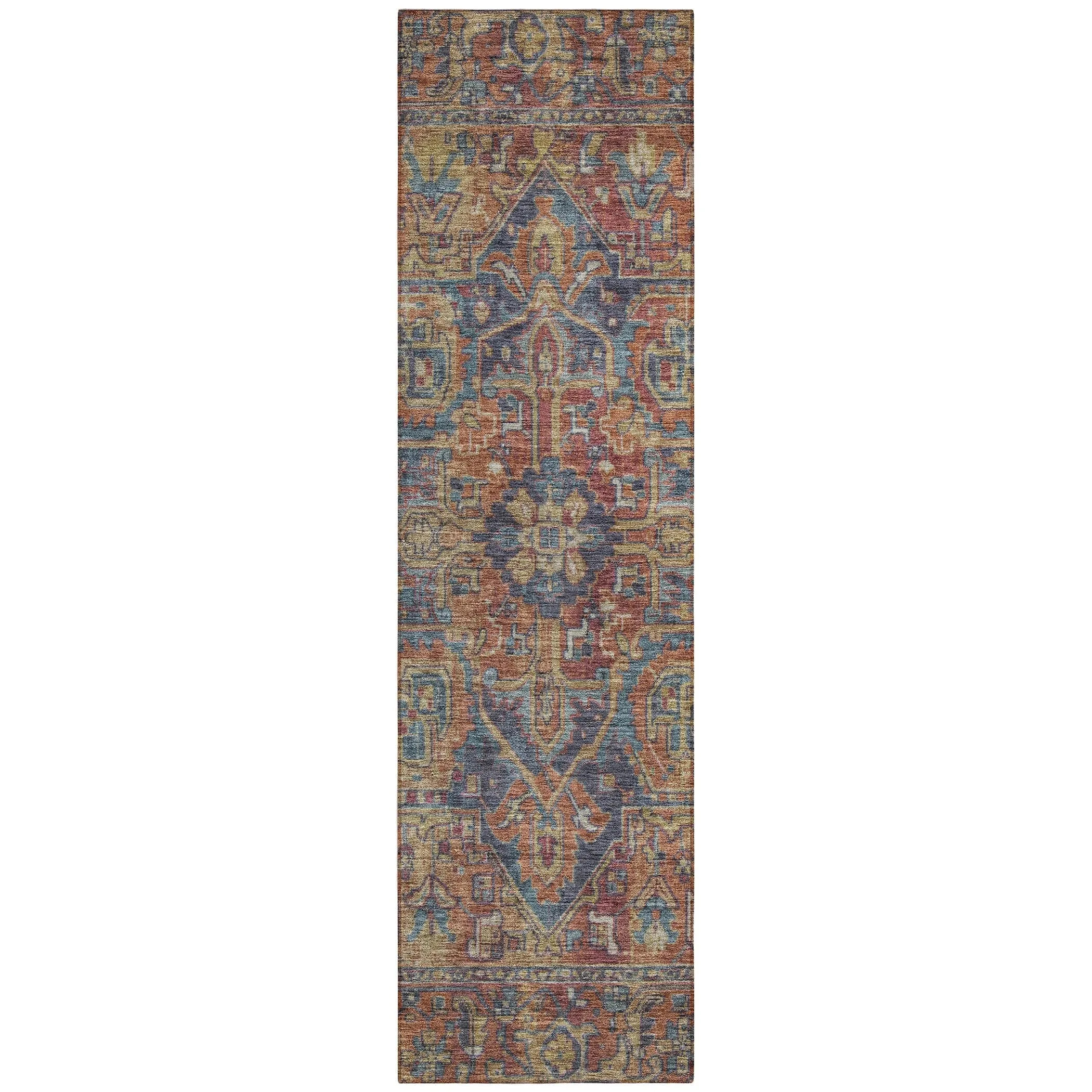 Machine Washable Indoor/ Outdoor Traditional Persian Chantille Rug