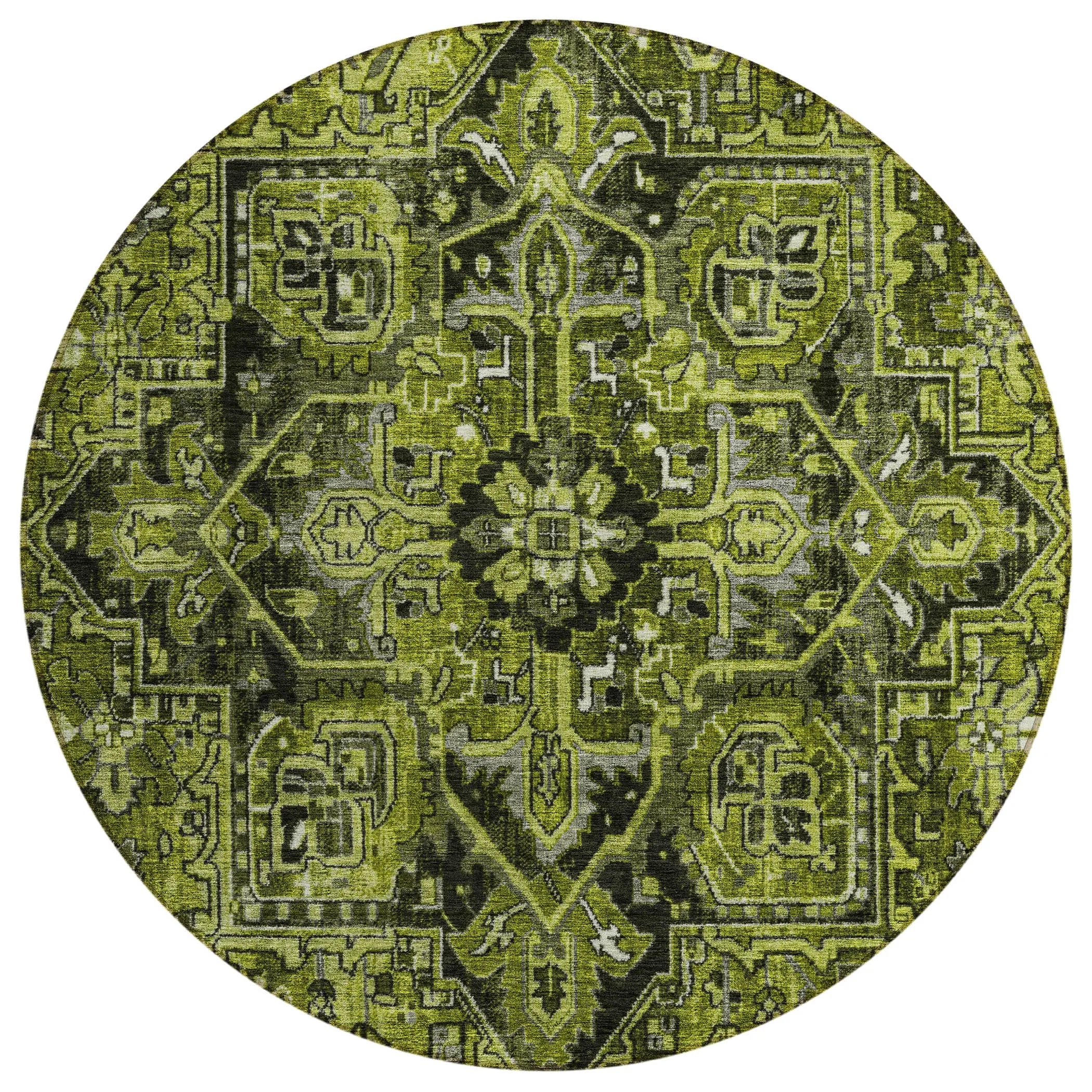 Machine Washable Indoor/ Outdoor Traditional Persian Chantille Rug