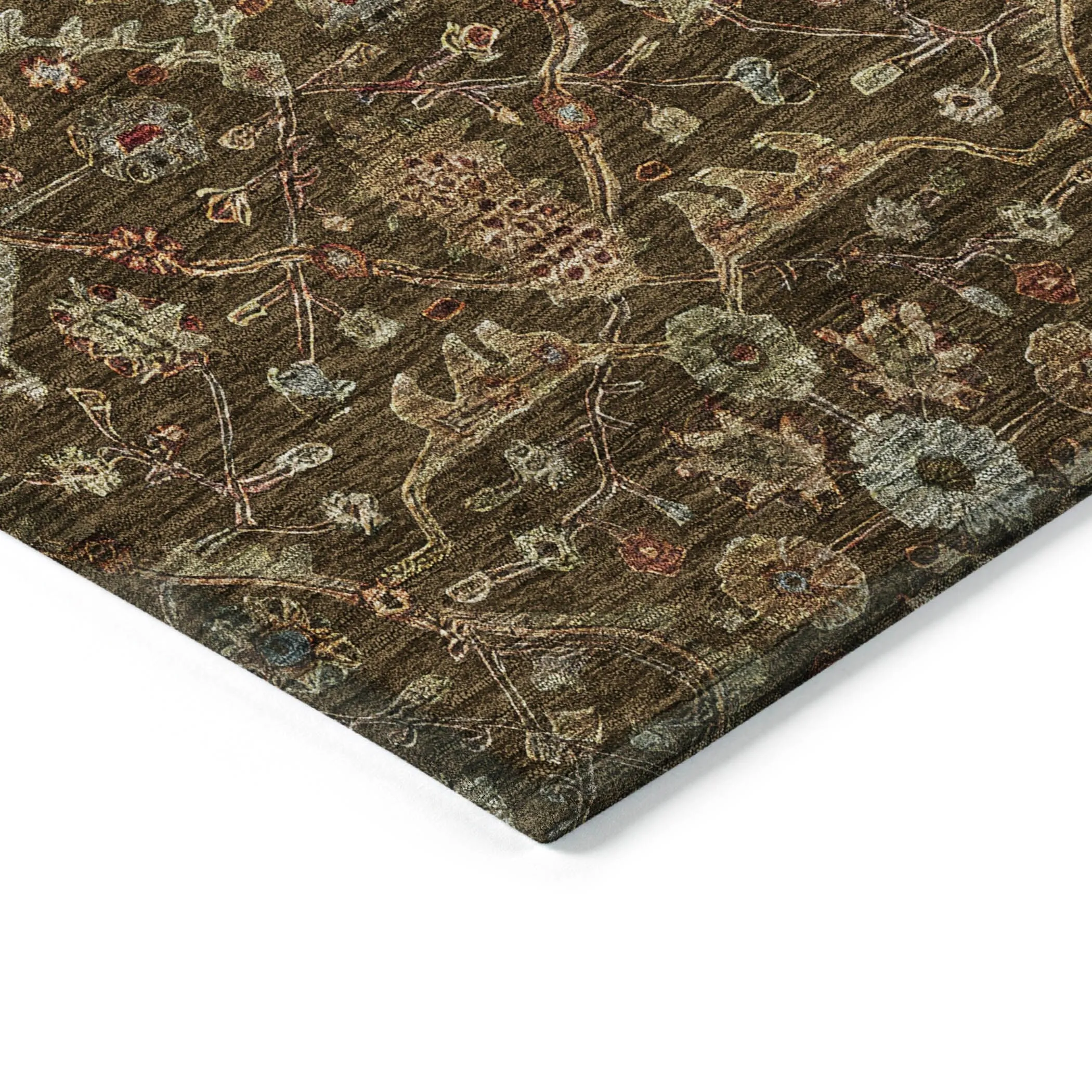 Machine Washable Indoor/ Outdoor Traditional Persian Chantille Rug