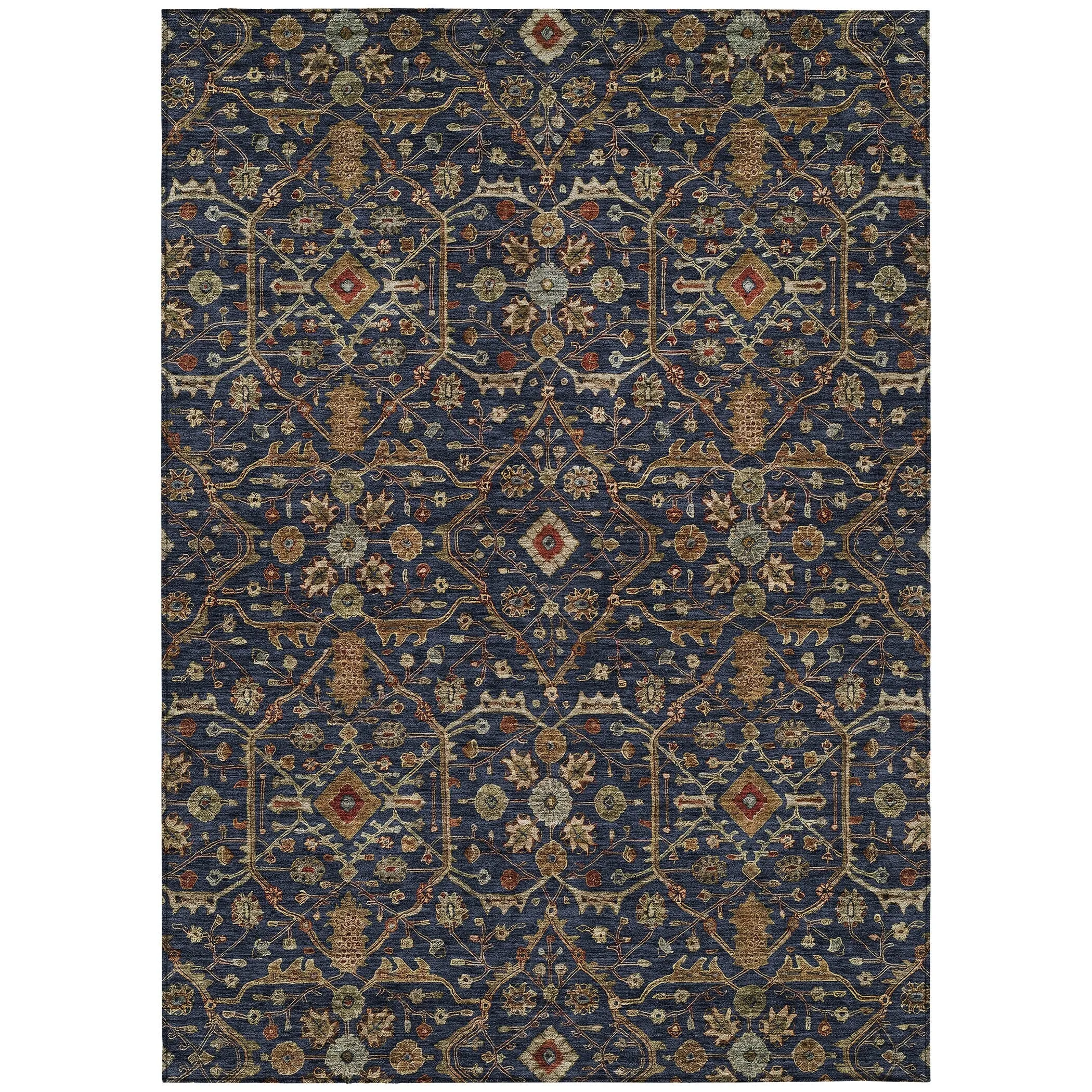 Machine Washable Indoor/ Outdoor Traditional Persian Chantille Rug