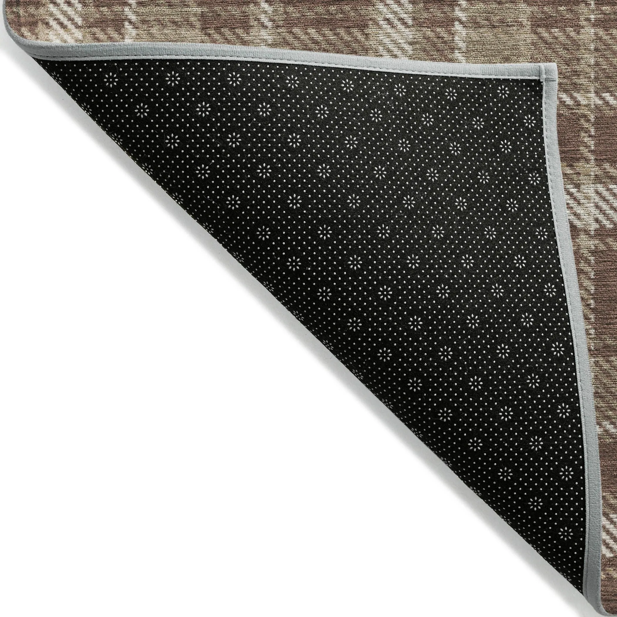 Machine Washable Indoor/ Outdoor Traditional Plaid Chantille Rug