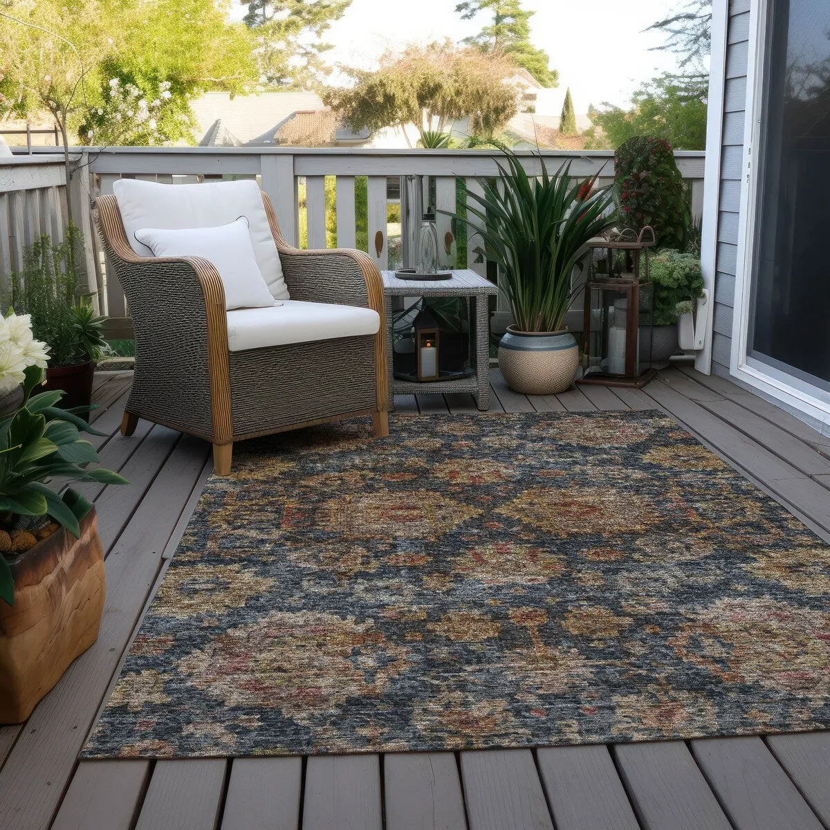 Machine Washable Indoor/ Outdoor Vintage Persian Chantille Rug