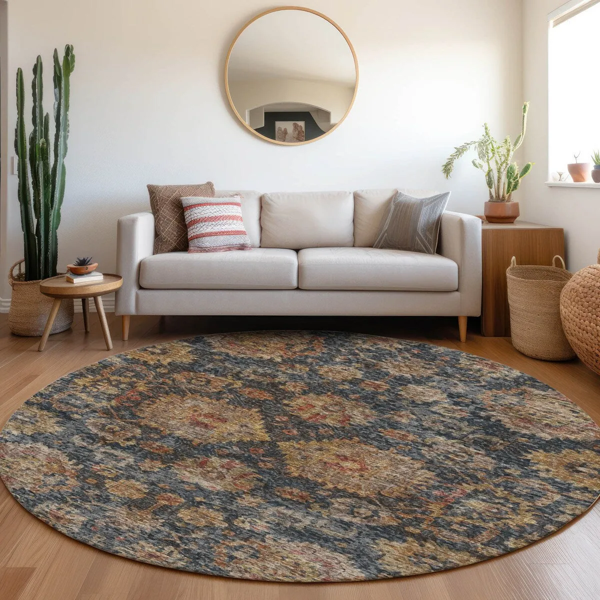 Machine Washable Indoor/ Outdoor Vintage Persian Chantille Rug