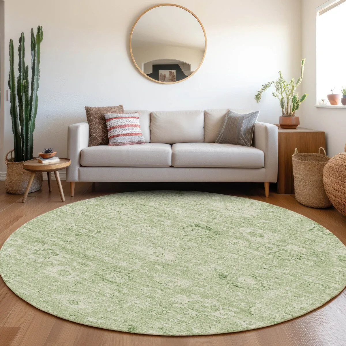 Machine Washable Indoor/ Outdoor Vintage Traditional Chantille Rug