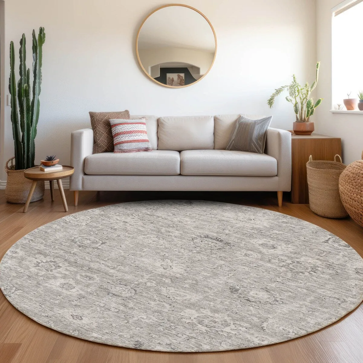 Machine Washable Indoor/ Outdoor Vintage Traditional Chantille Rug