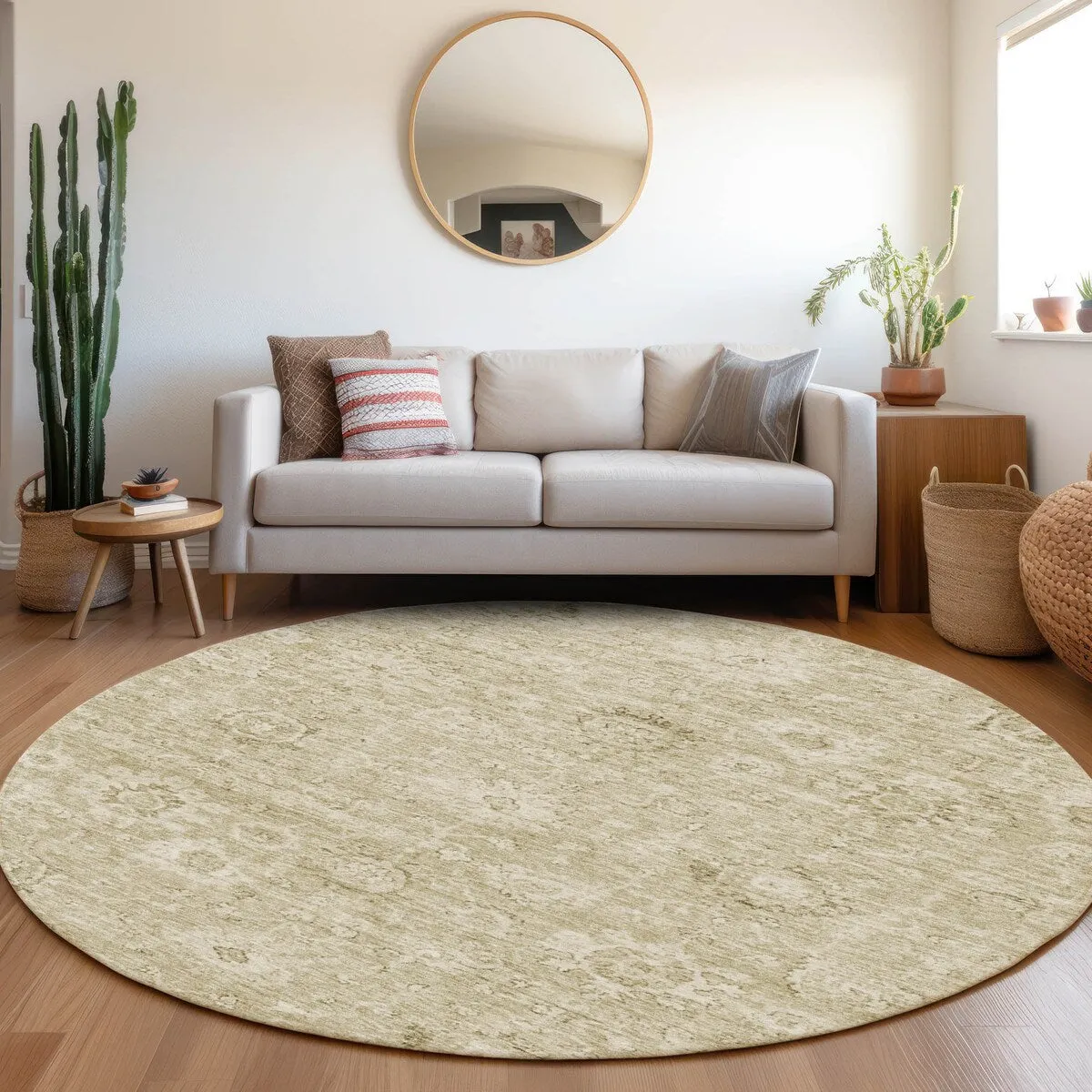 Machine Washable Indoor/ Outdoor Vintage Traditional Chantille Rug