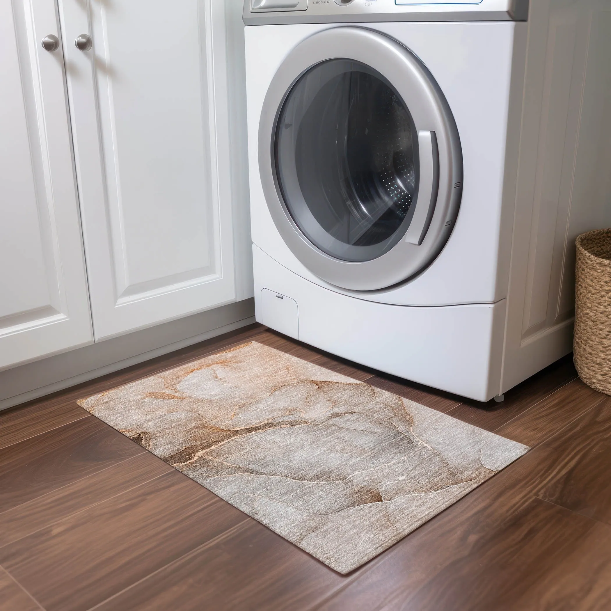 Machine Washable Indoor/ Outdoor Watercolor Chantille Rug