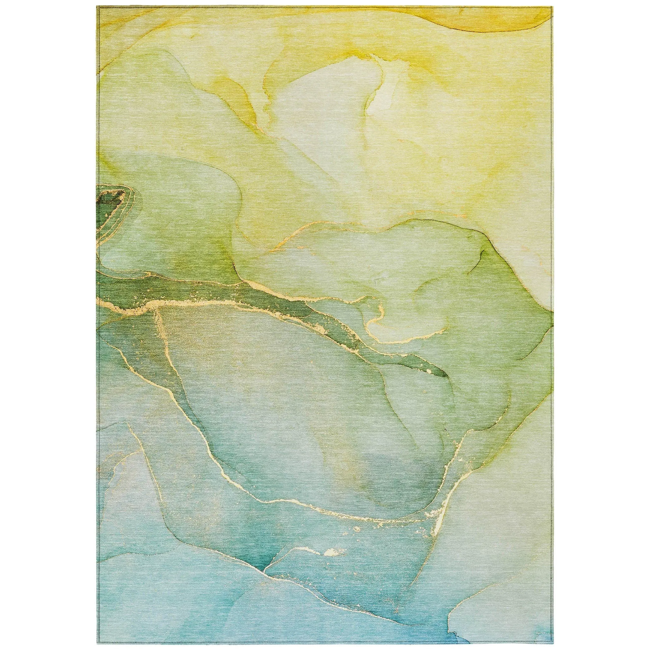 Machine Washable Indoor/ Outdoor Watercolor Chantille Rug