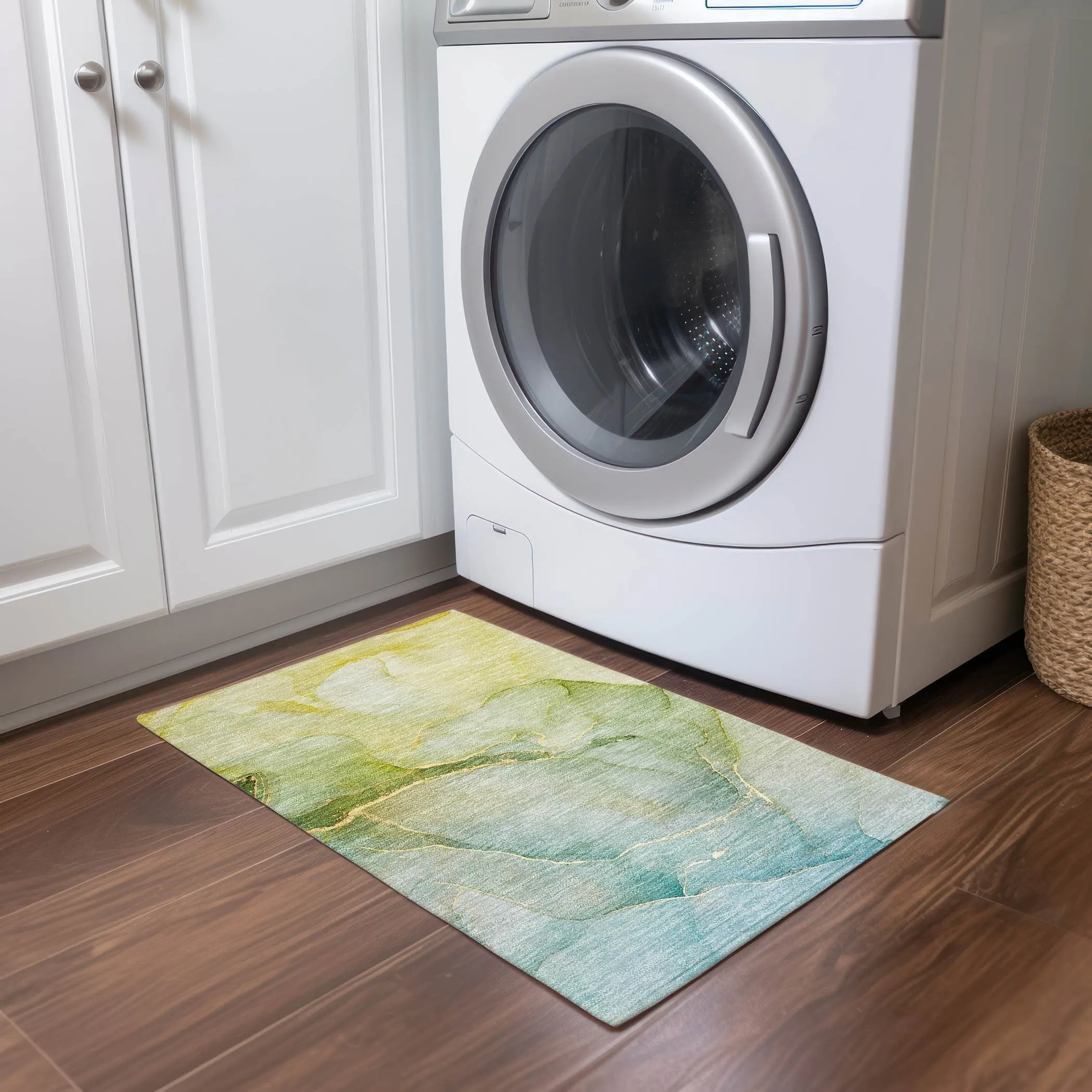 Machine Washable Indoor/ Outdoor Watercolor Chantille Rug