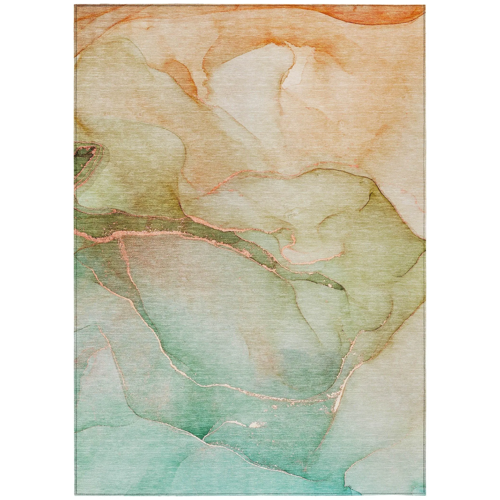 Machine Washable Indoor/ Outdoor Watercolor Chantille Rug