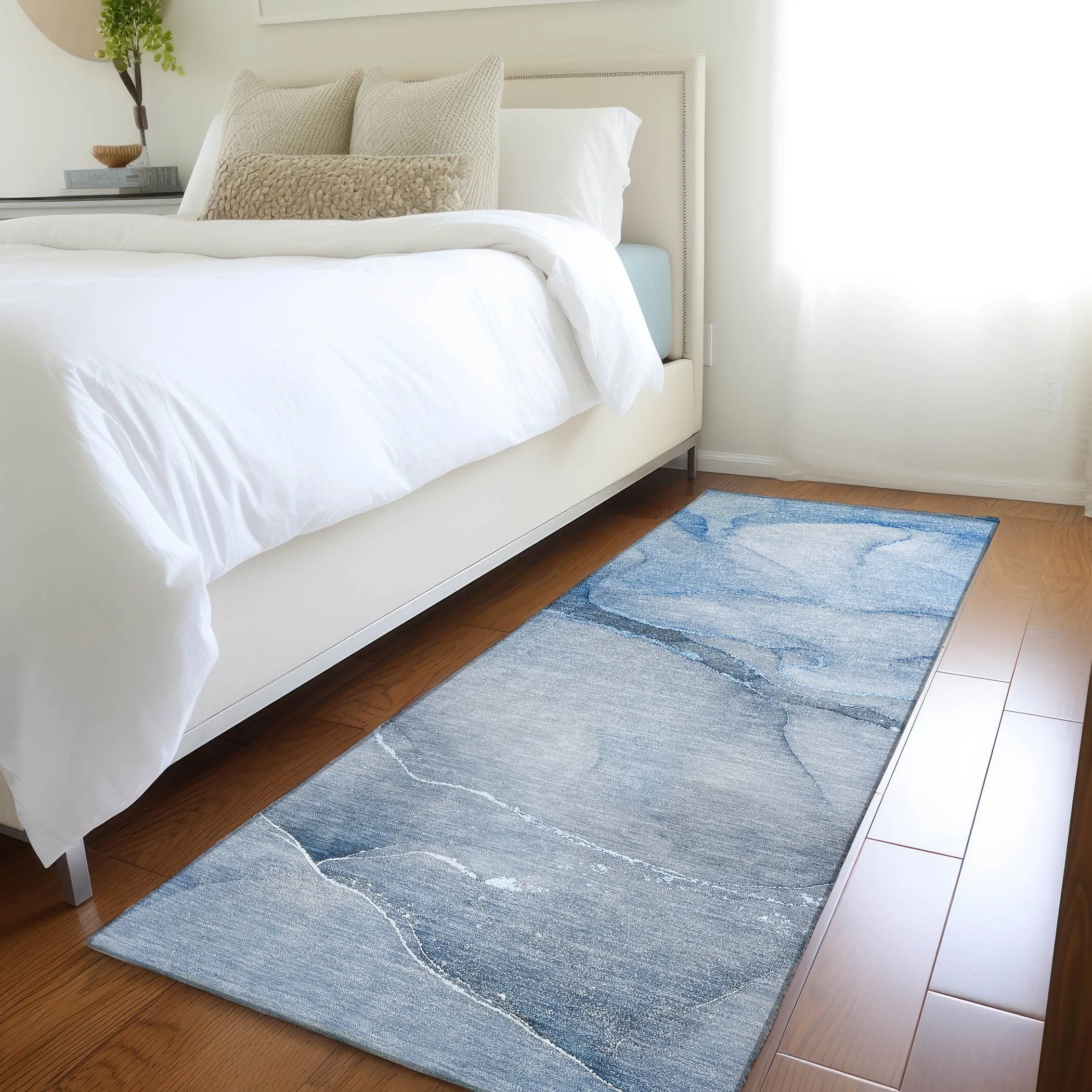 Machine Washable Indoor/ Outdoor Watercolor Chantille Rug