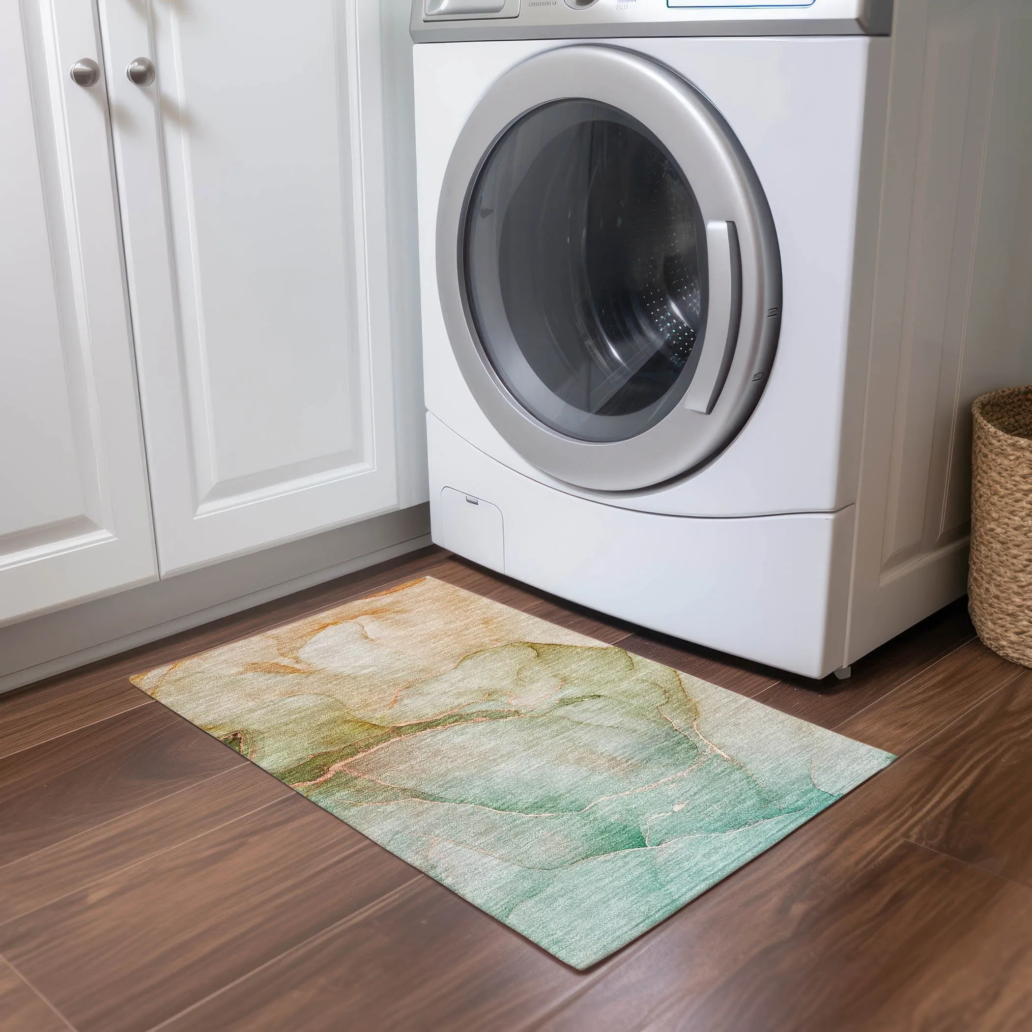 Machine Washable Indoor/ Outdoor Watercolor Chantille Rug