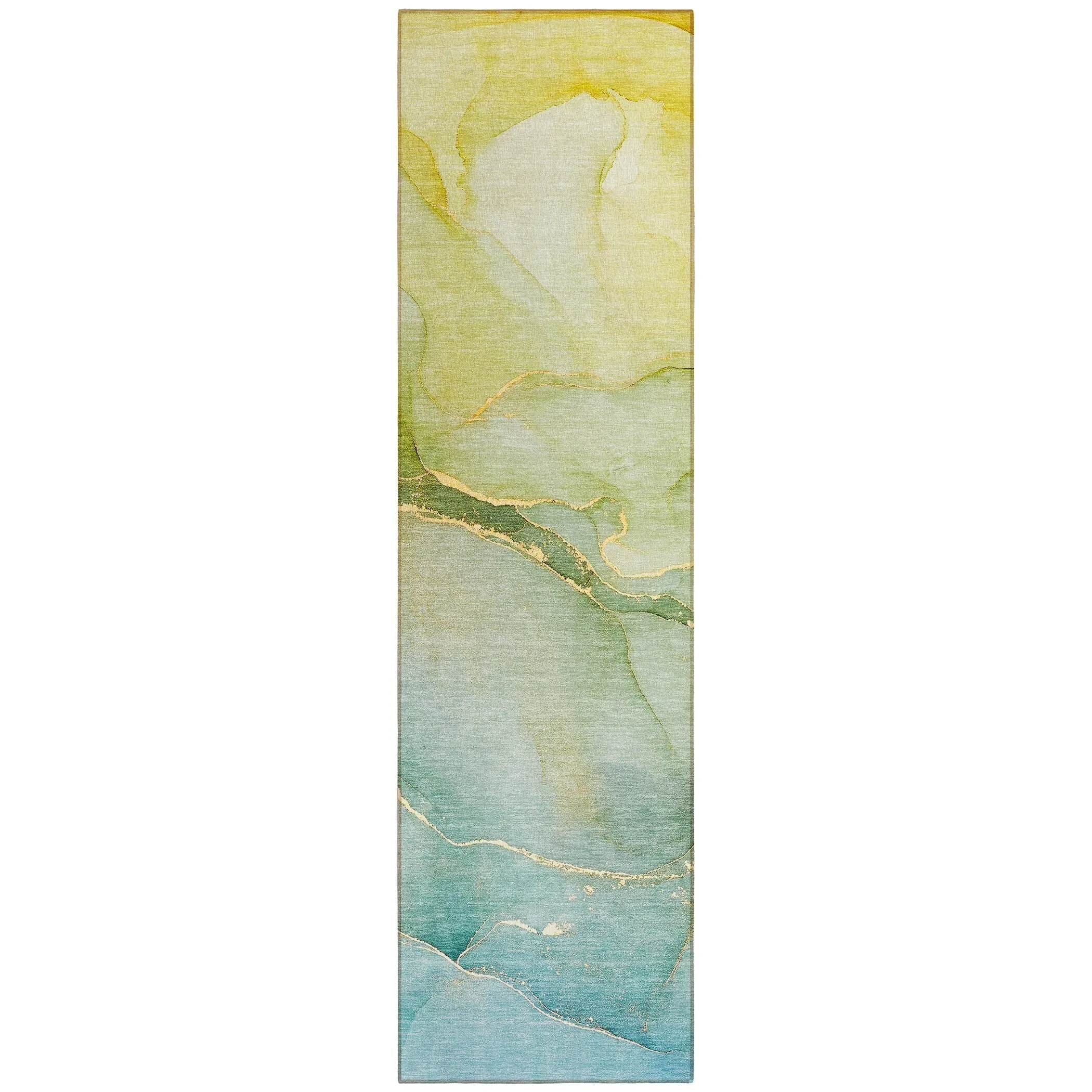 Machine Washable Indoor/ Outdoor Watercolor Chantille Rug