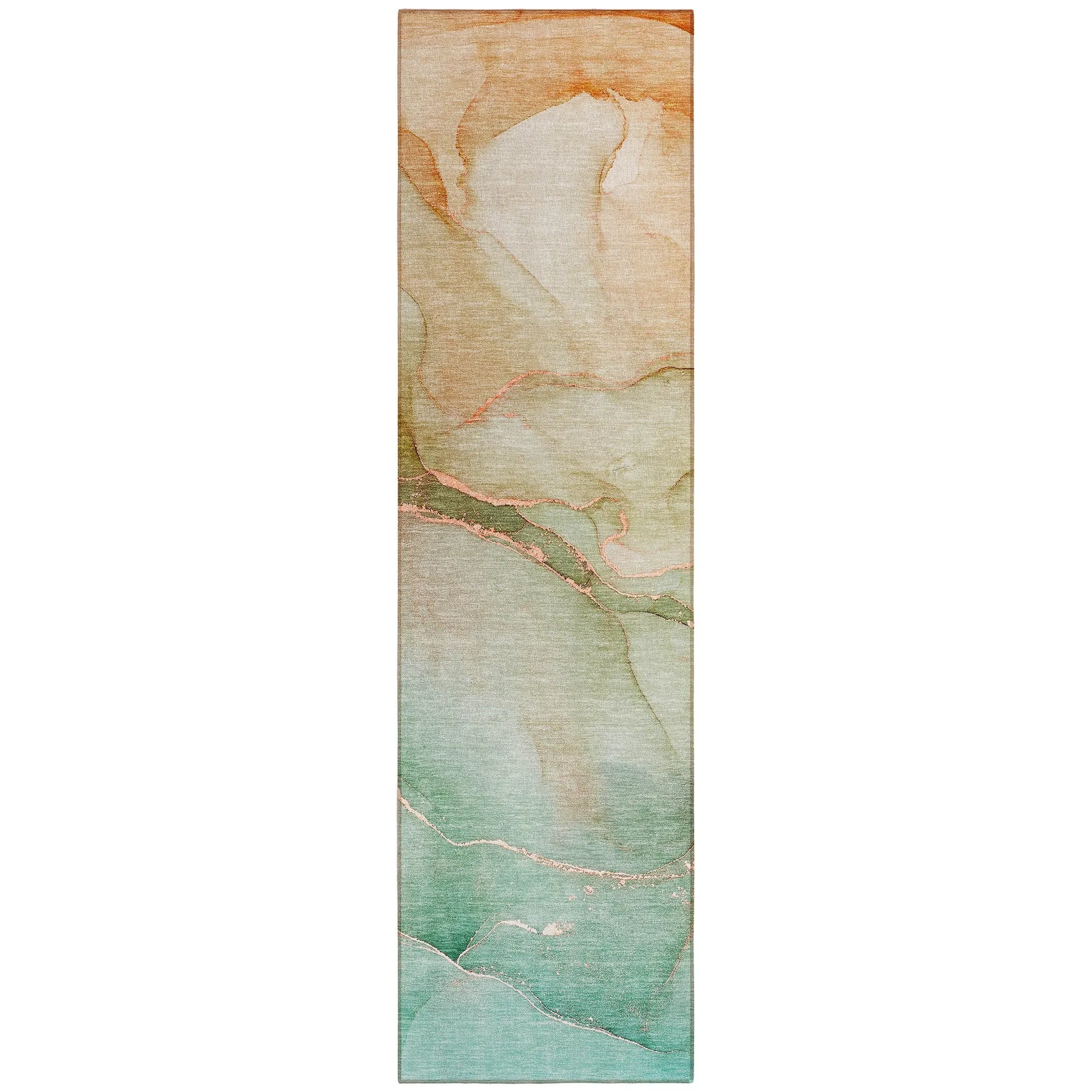 Machine Washable Indoor/ Outdoor Watercolor Chantille Rug