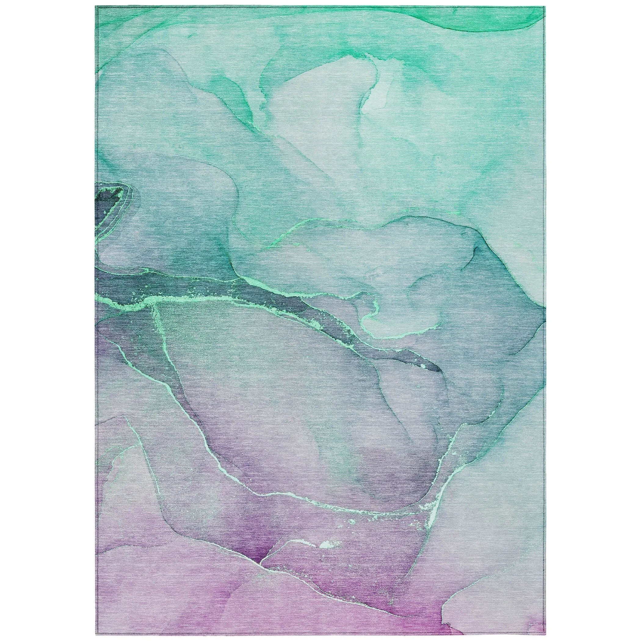 Machine Washable Indoor/ Outdoor Watercolor Chantille Rug