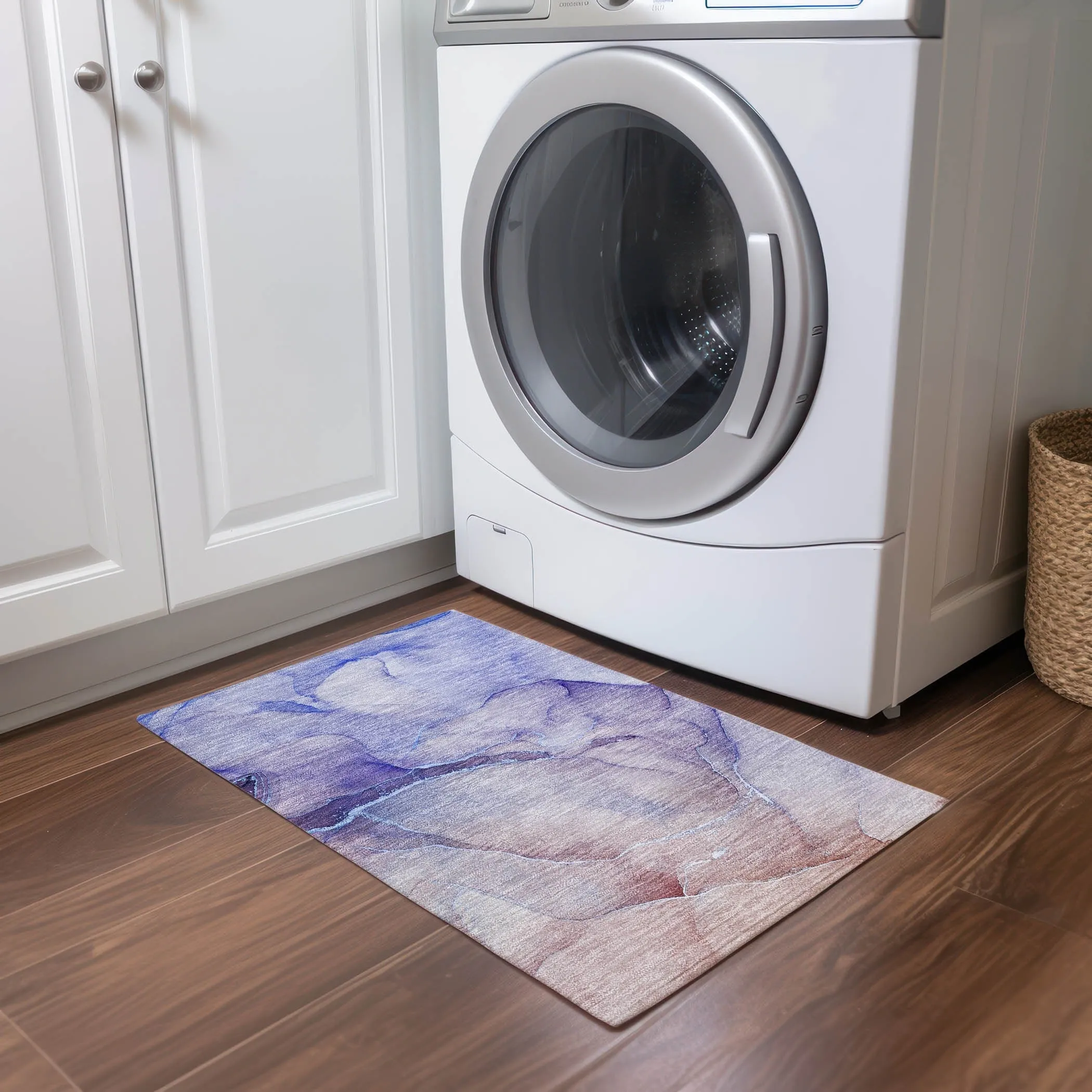 Machine Washable Indoor/ Outdoor Watercolor Chantille Rug