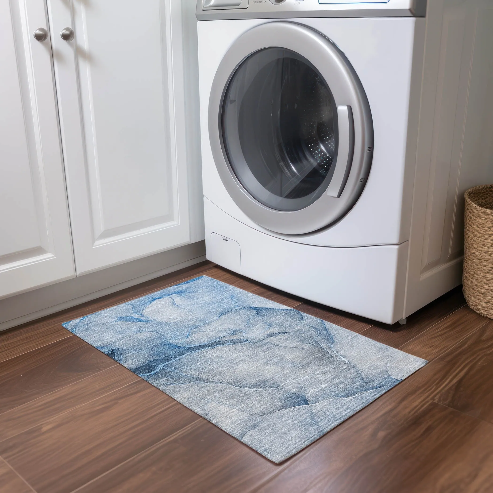 Machine Washable Indoor/ Outdoor Watercolor Chantille Rug