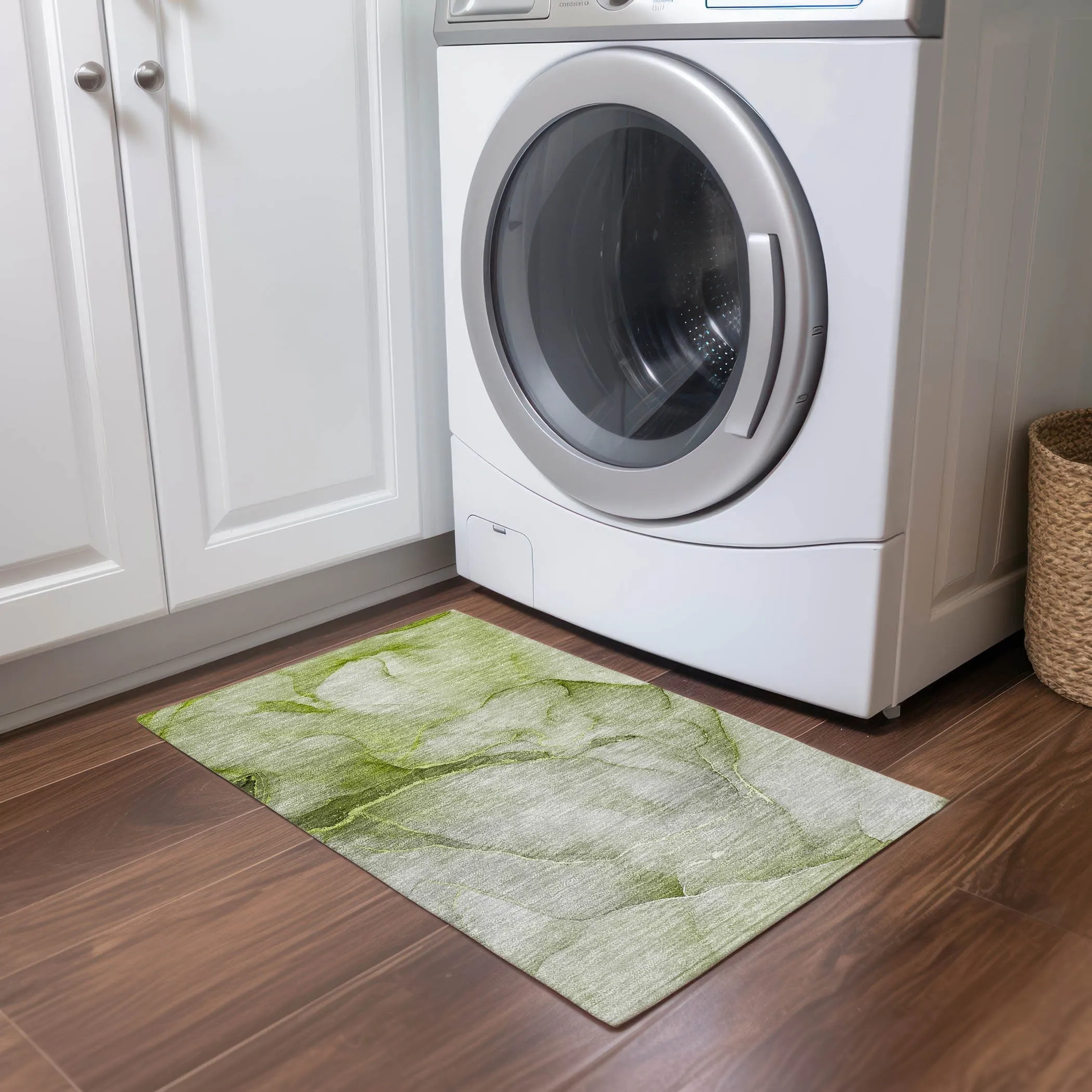 Machine Washable Indoor/ Outdoor Watercolor Chantille Rug