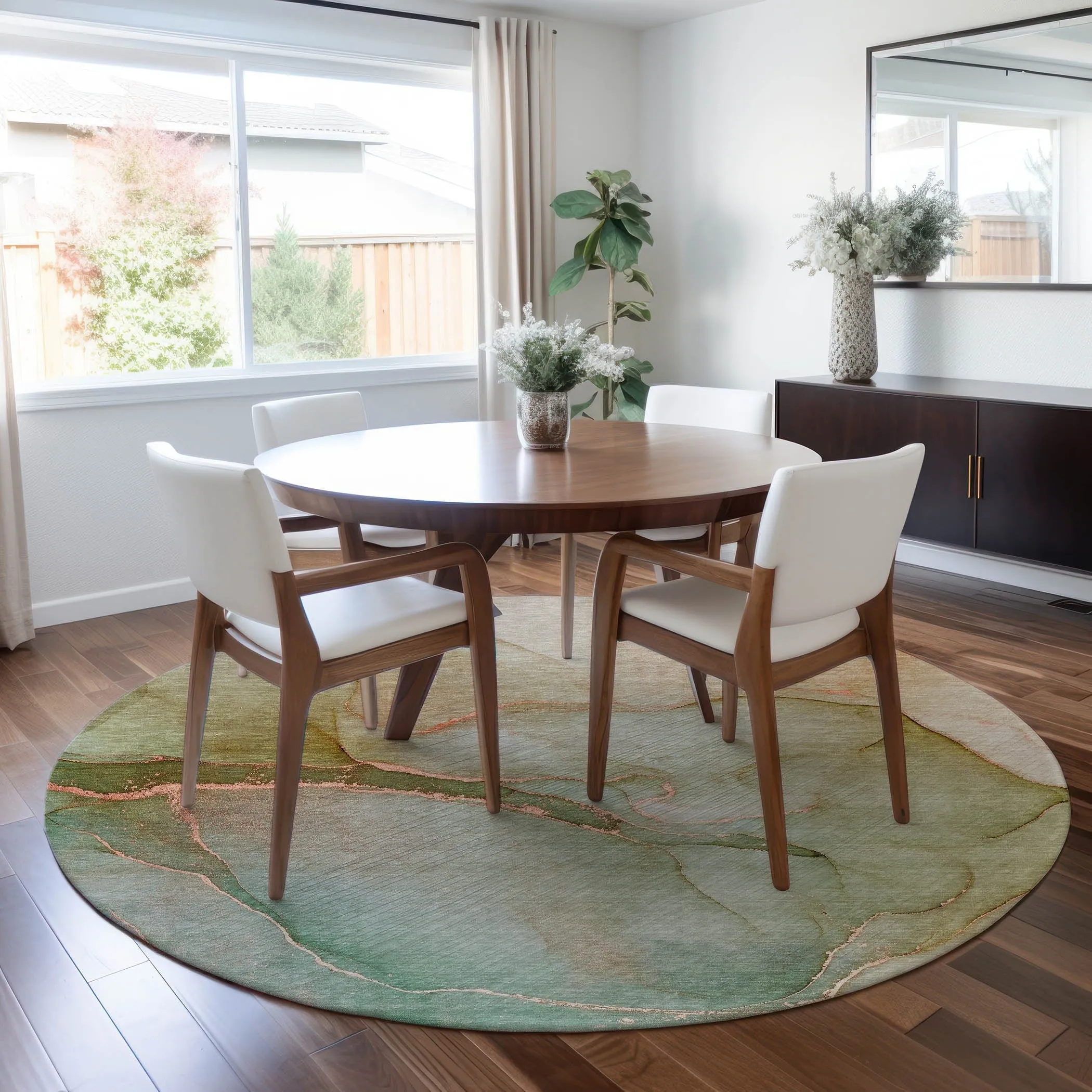 Machine Washable Indoor/ Outdoor Watercolor Chantille Rug