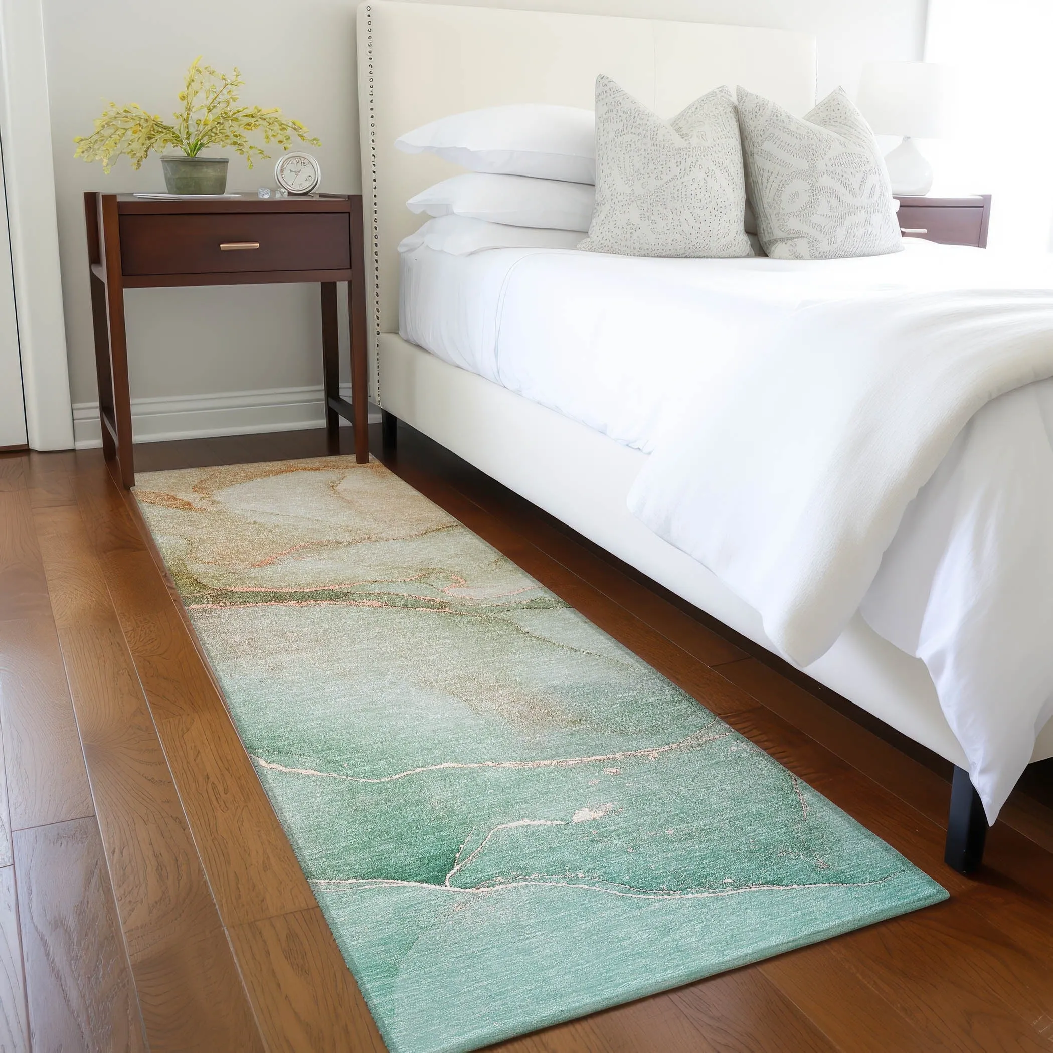 Machine Washable Indoor/ Outdoor Watercolor Chantille Rug